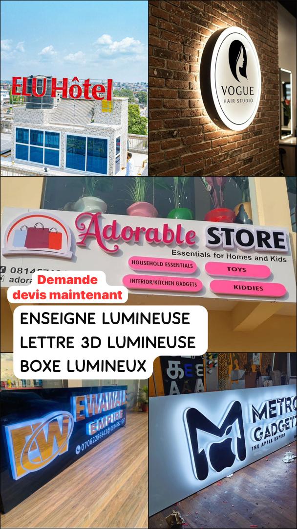 Gadgets Cameroun Facebook ad: ENSEIGNE LUMINEUSE