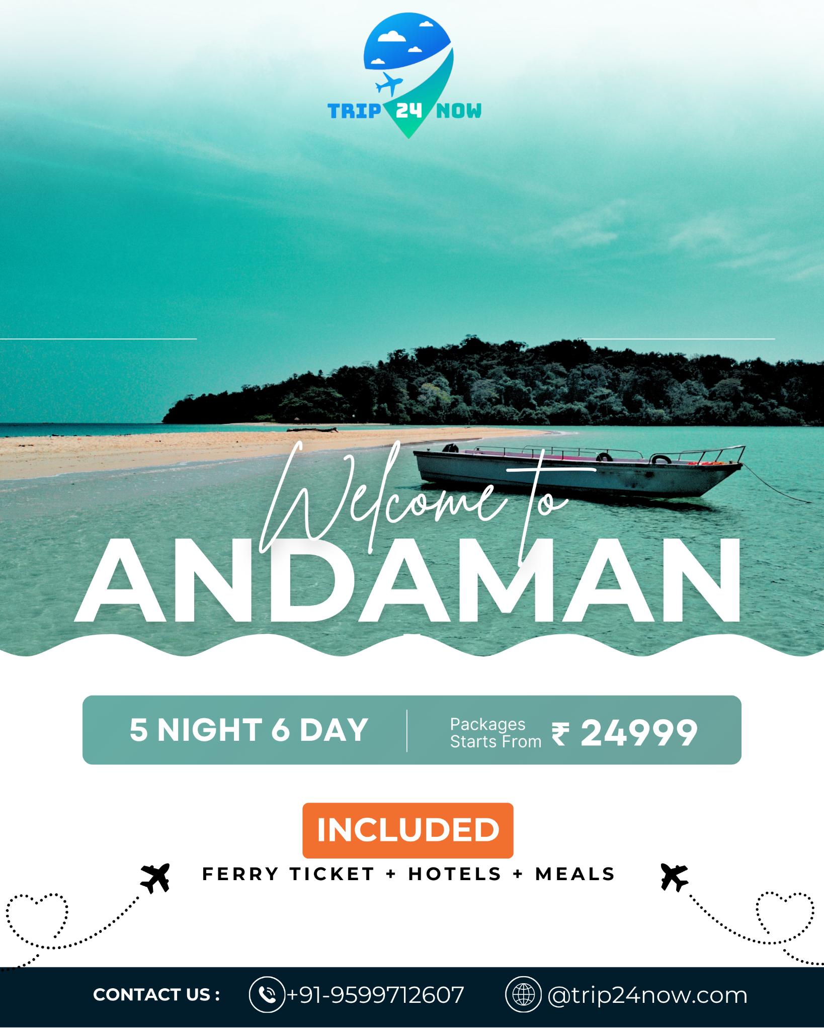 Trip 24 Now Facebook ad: Andaman Tour 5N/6D, Stay, Meals & Activities @…
