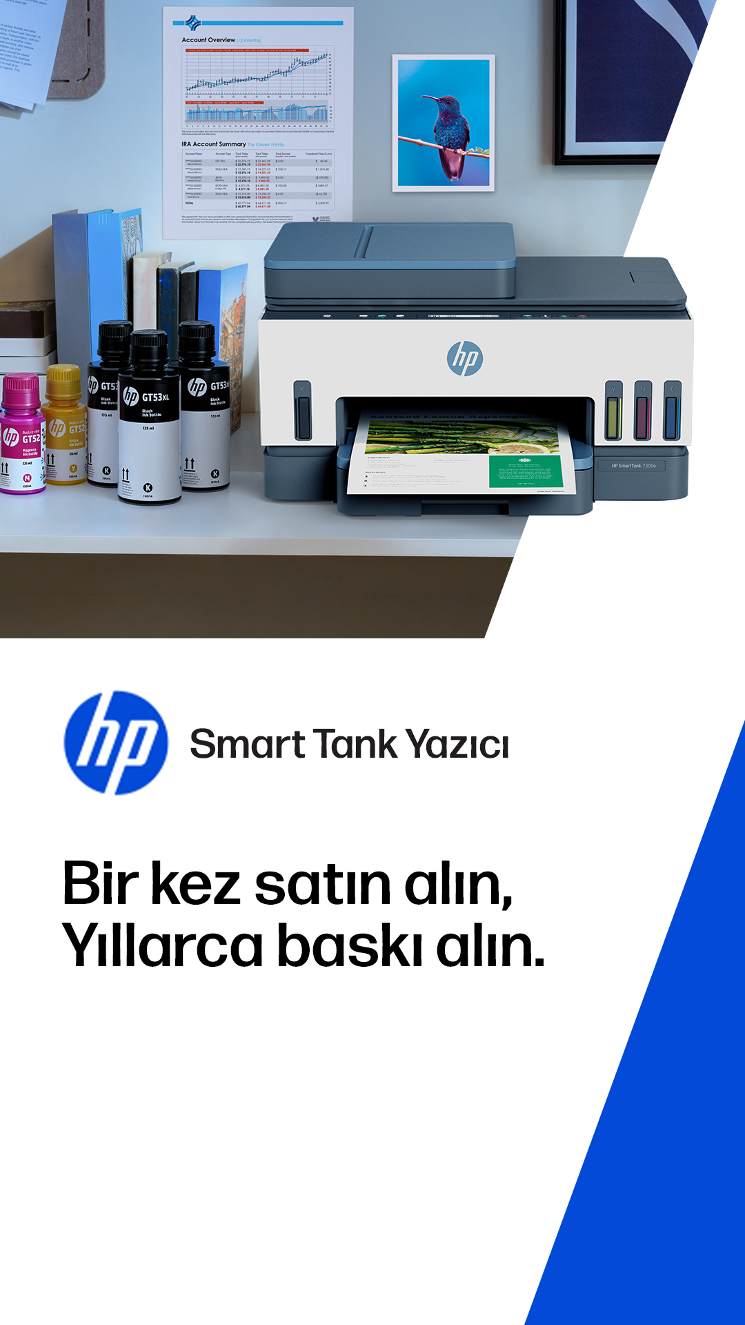 HP Facebook ad: Bir kez satın al, yıllarca yazdır.