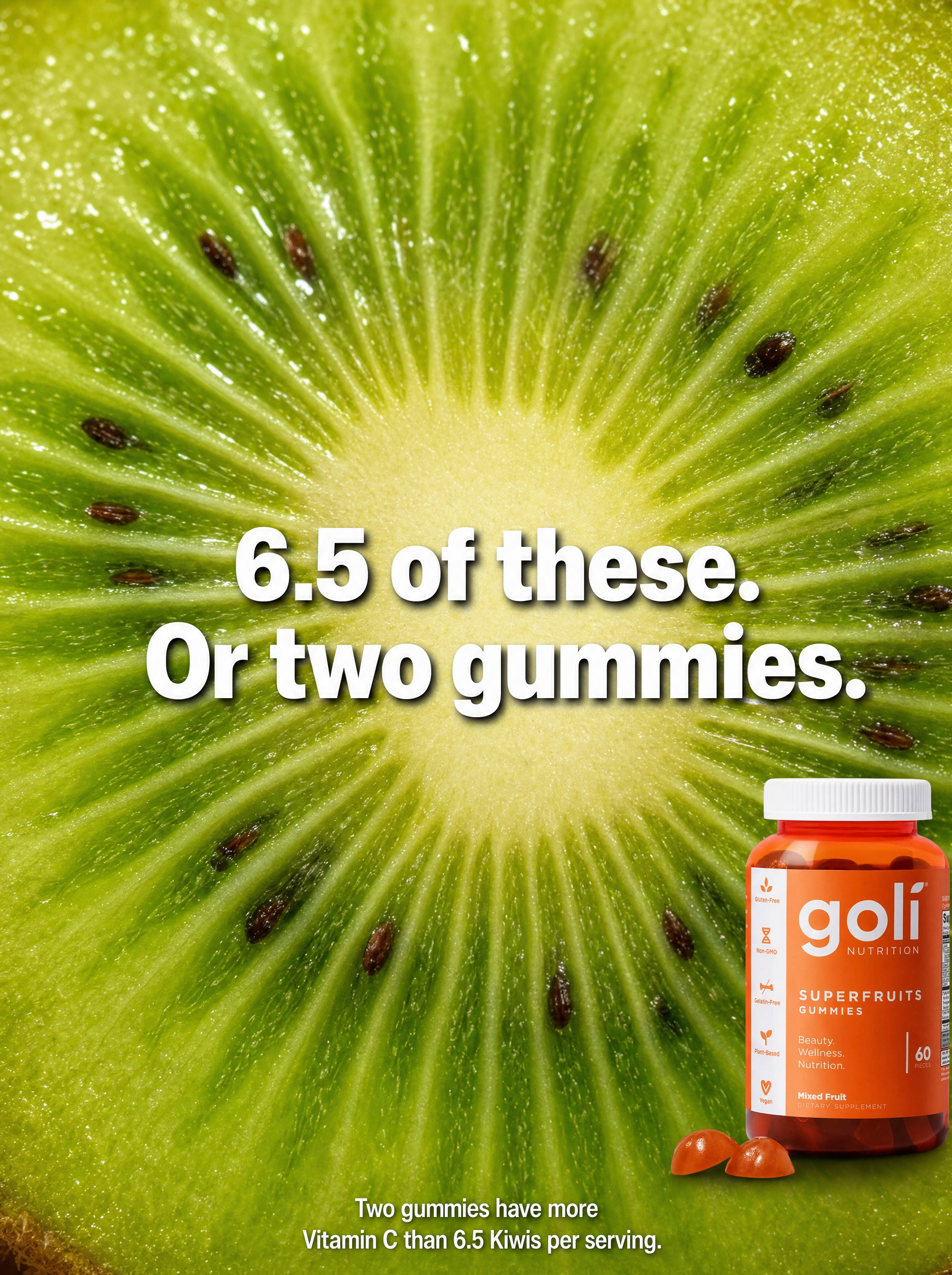 Goli Facebook ad: $50 of Fruit, or Two Gummies?