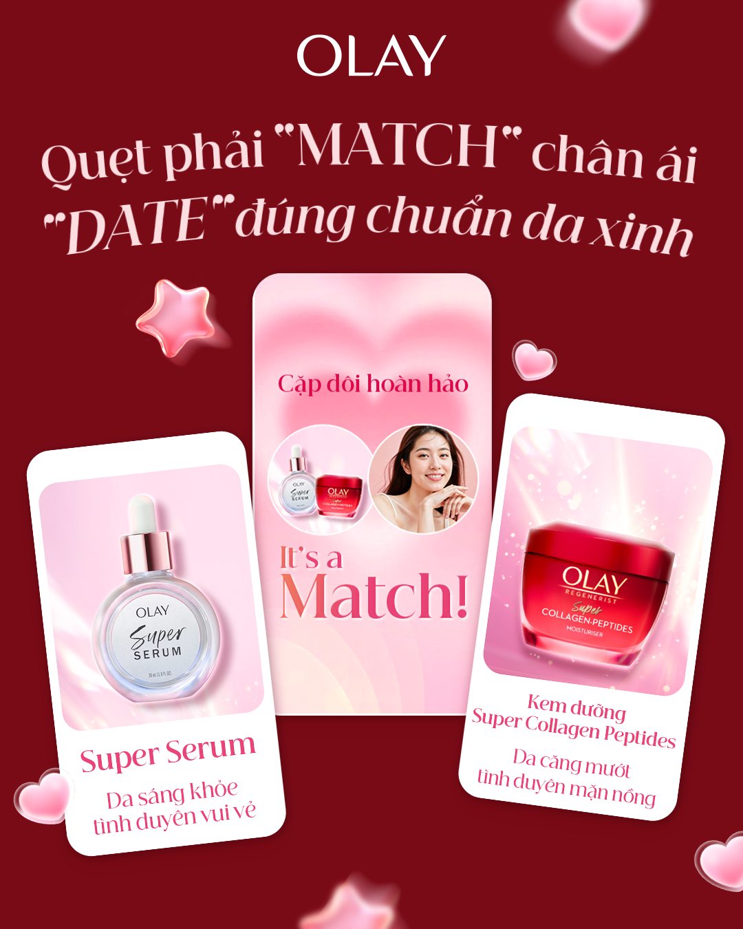 Olay Vietnam Facebook ad: QUẸT PHẢI MATCH CHÂN ÁI, DATE ĐÚNG CHUẨN…