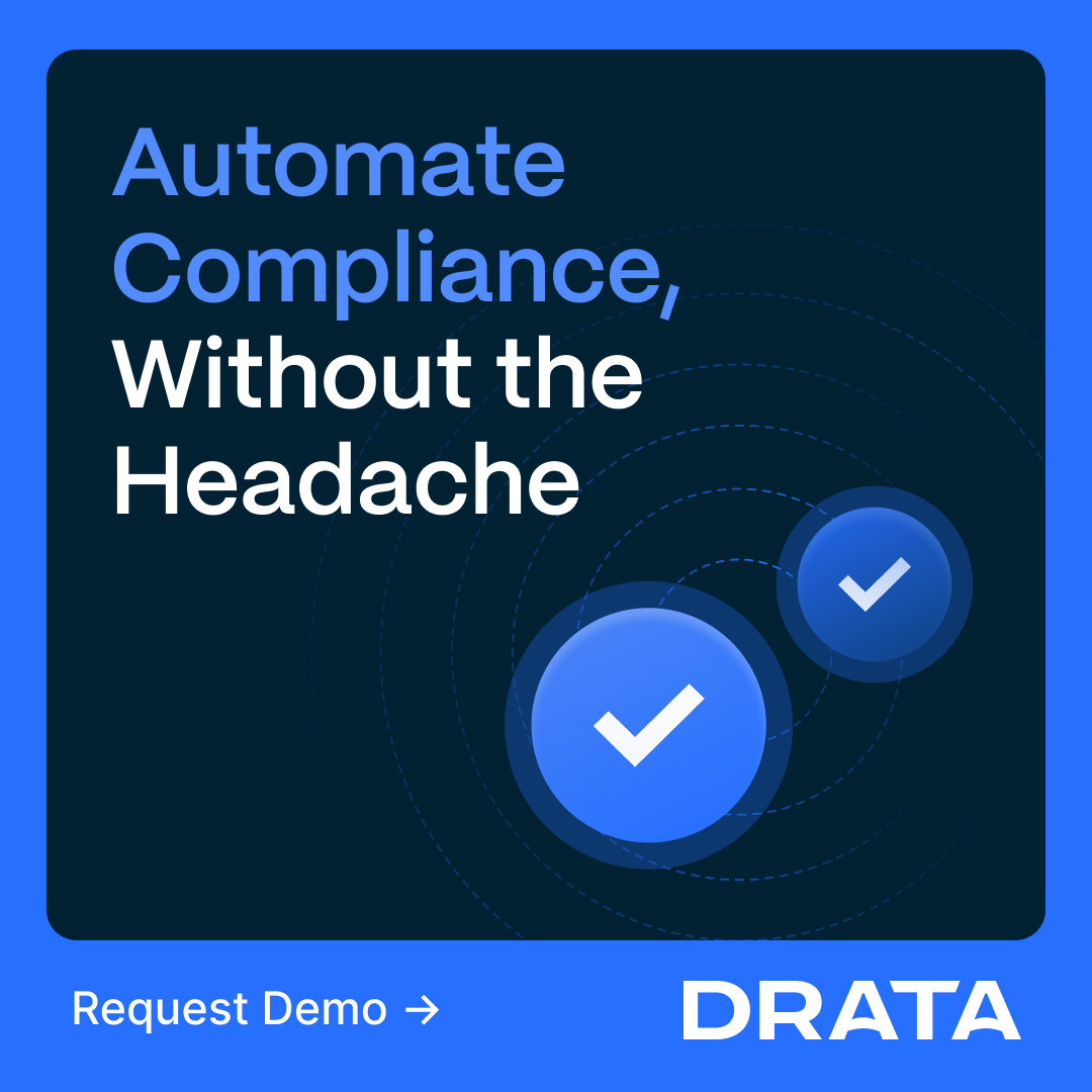 Drata Facebook ad from Oct 28, 2025