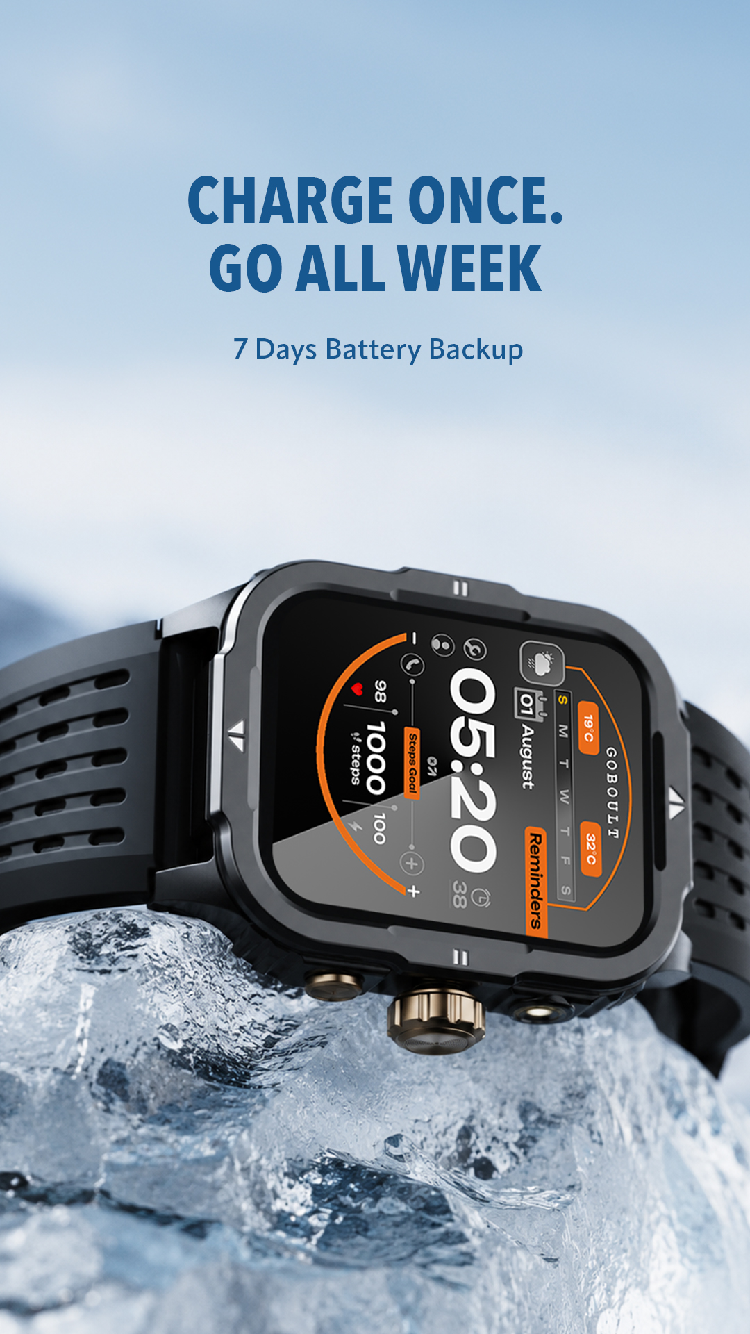 GoBoult Facebook ad: One Charge. Seven Days.