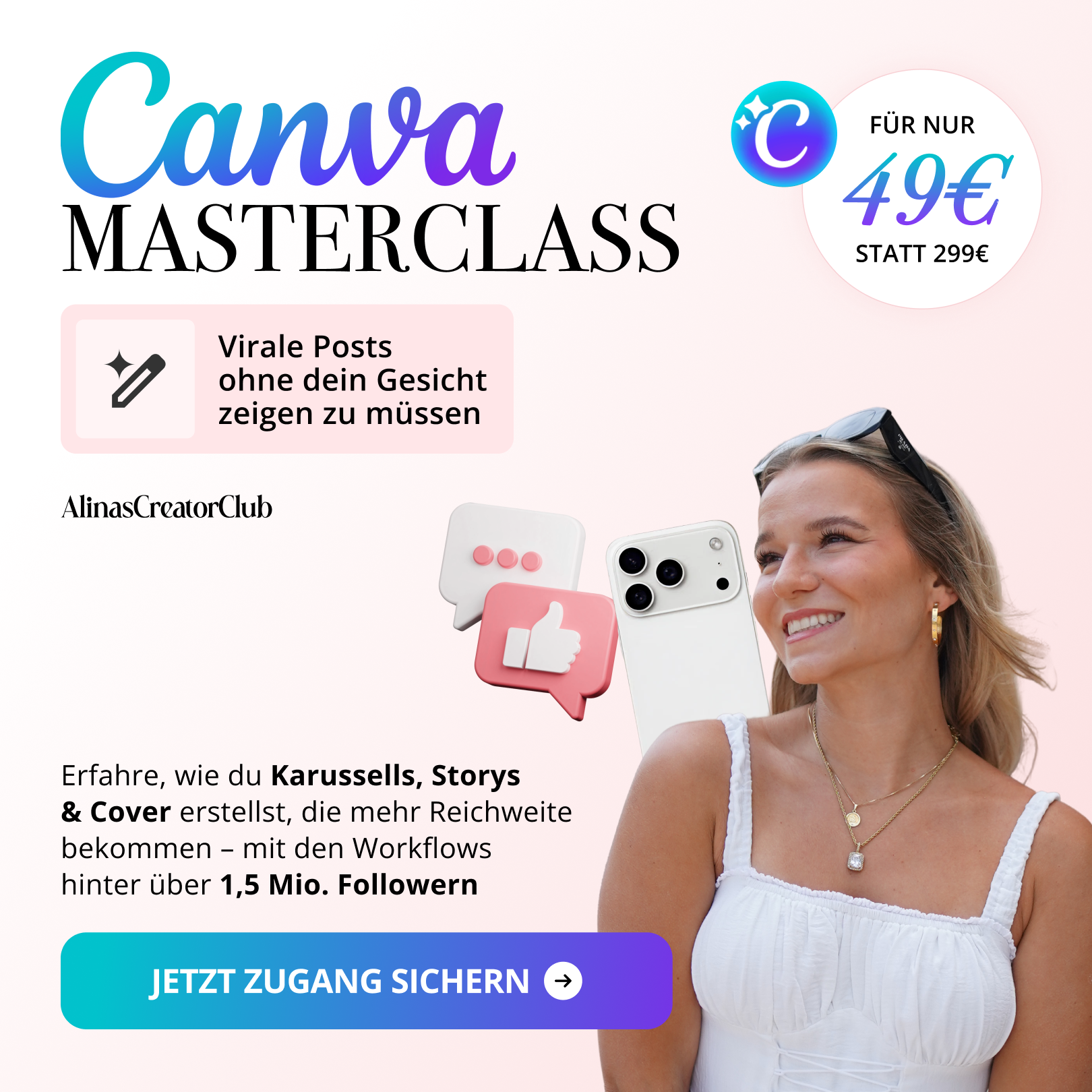 Alinas Creator Club Facebook ad