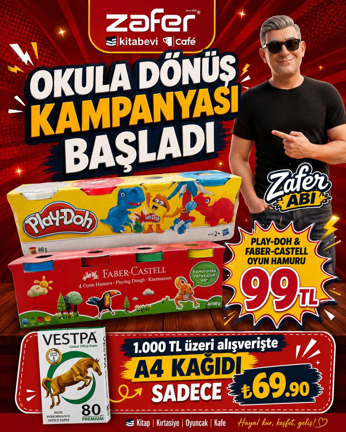 Zafer Kırtasiye Facebook ad: Okula dönüş alışverişi Zafer’de hem keyifli hem avantajlı!