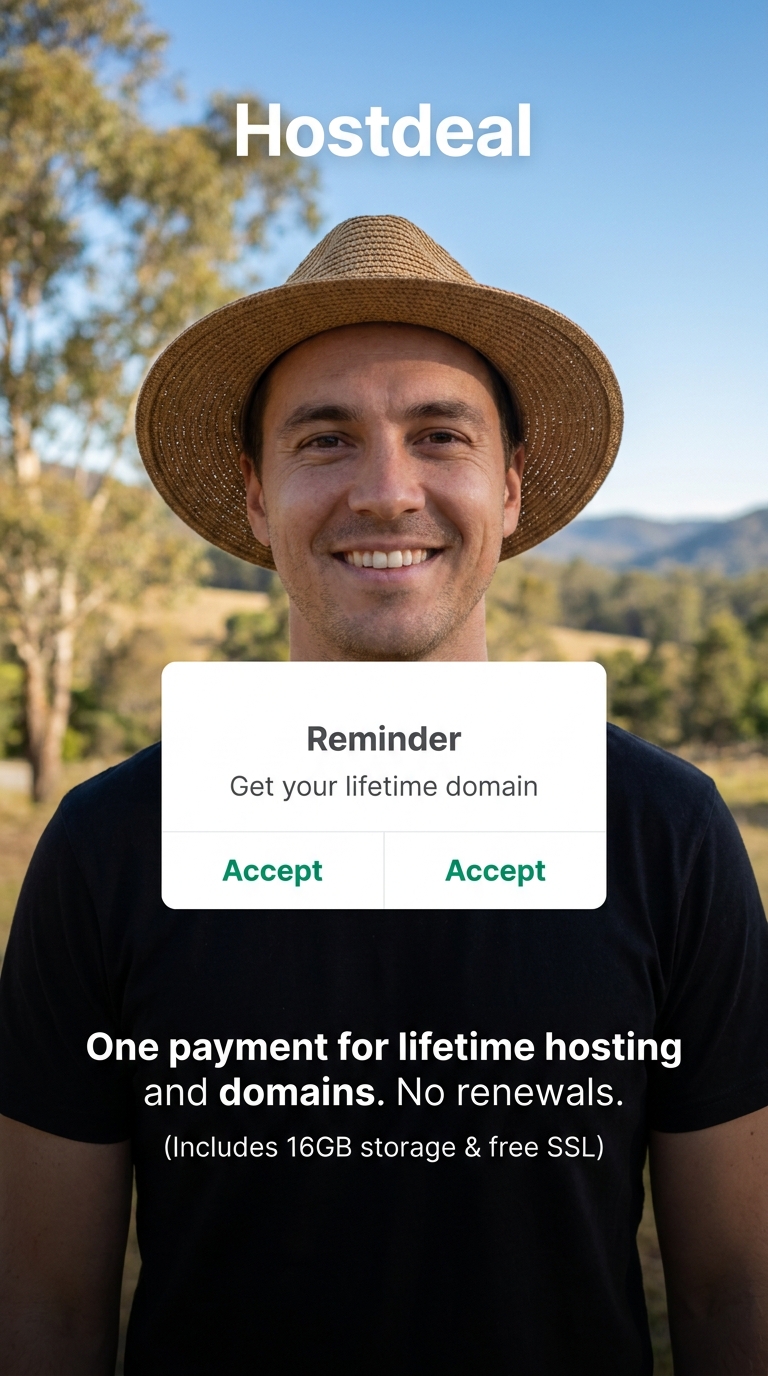 Hostdeal Facebook ad: Lifetime Hosting. One Payment.