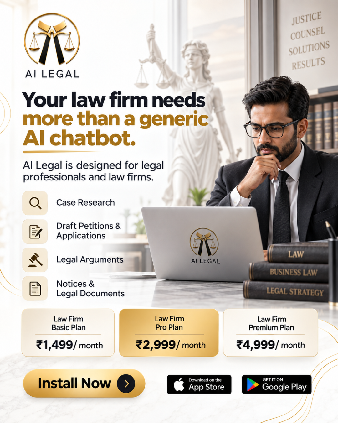 AISA Facebook ad: AI-Powered Productivity for Law Firms
