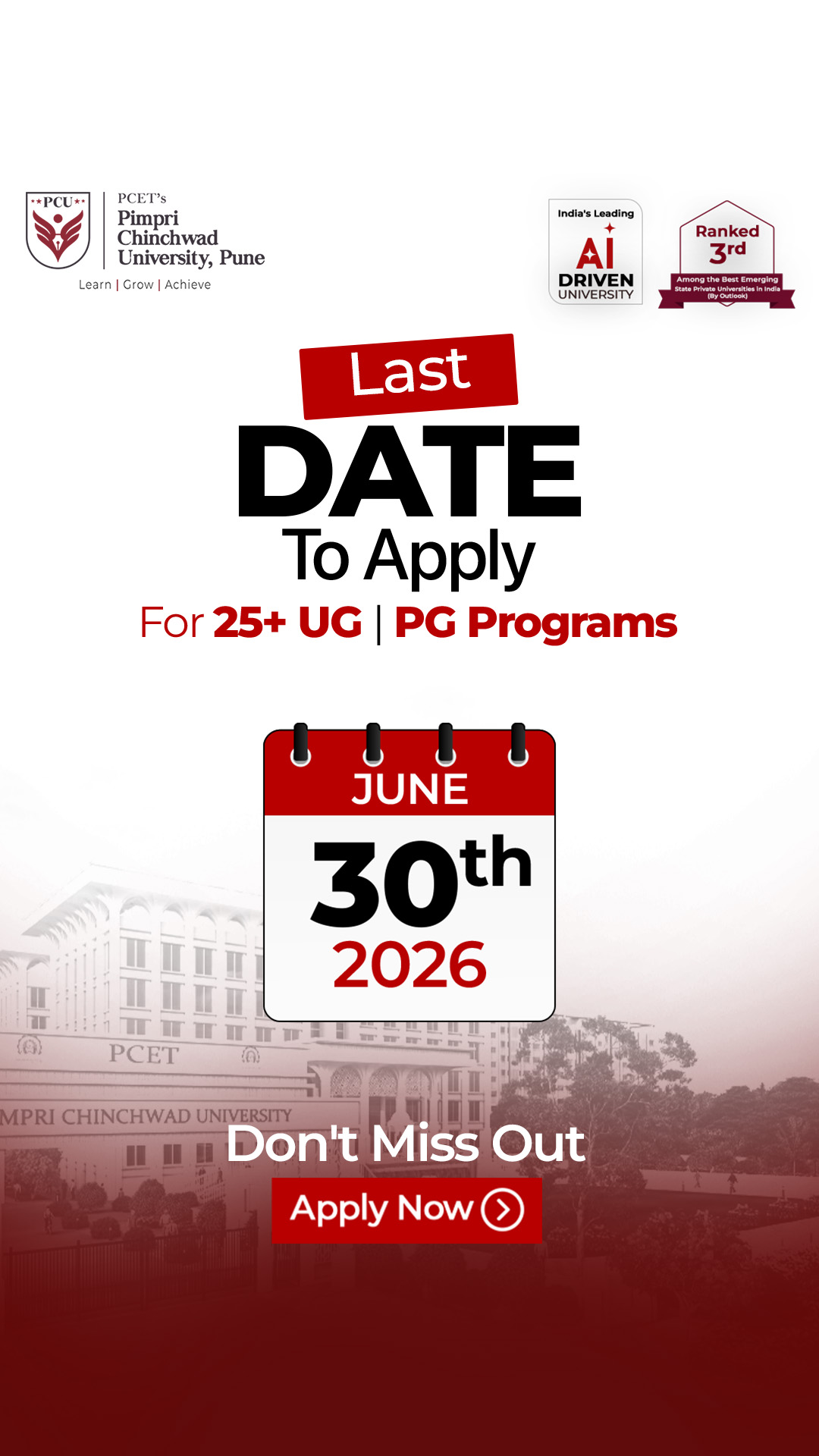 Pimpri Chinchwad University Facebook ad from Jun 19, 2026
