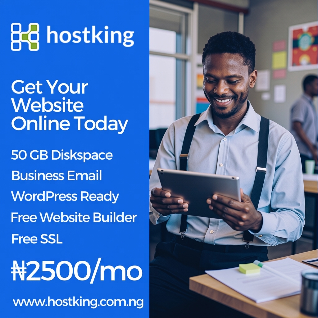 Hostking Facebook ad: Website Hosting from ₦2500/mo