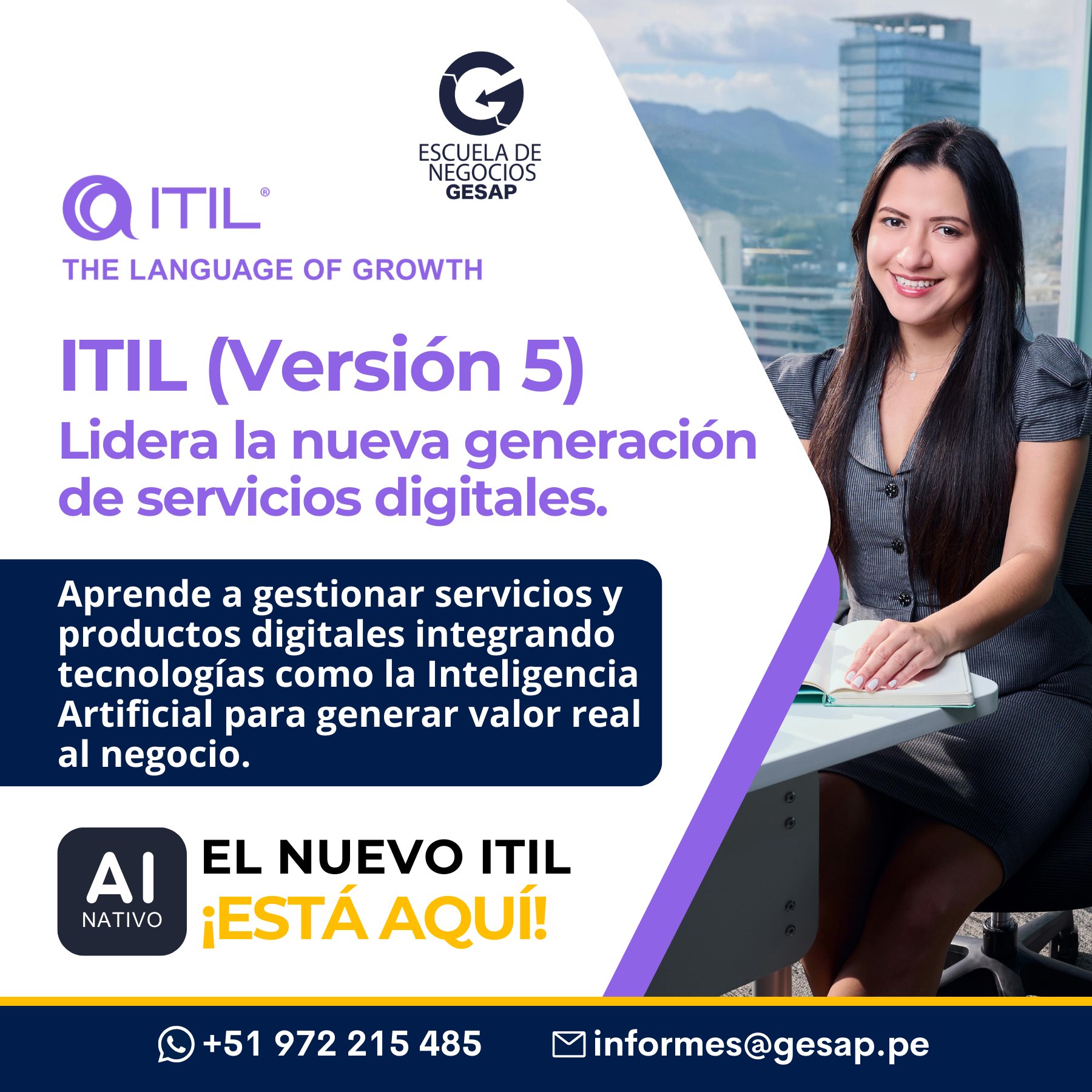 Escuela de Negocios GESAP Facebook ad: La gestión de TI está evolucionando.