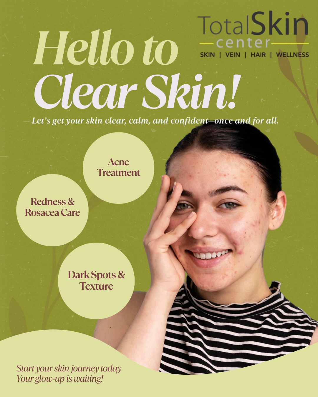 Dr. Scott Darling - Total Skin Center Facebook ad: Hello, clear skin.
