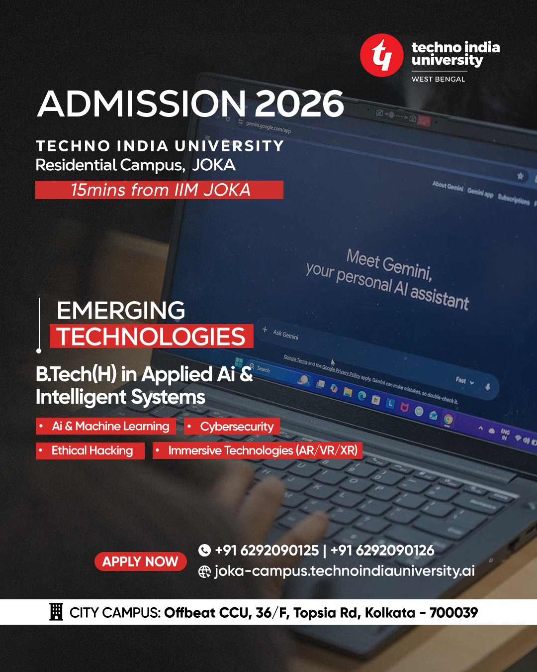 Techno India University Joka Facebook ad: Engineer the Future