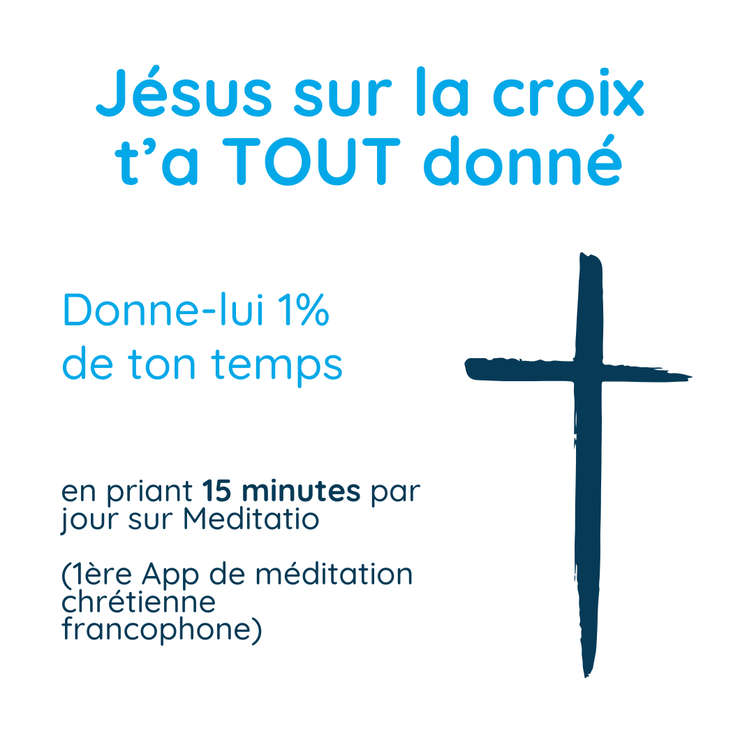 Meditatio Facebook ad: Offre 1% de ton temps à Dieu avec Meditatio!