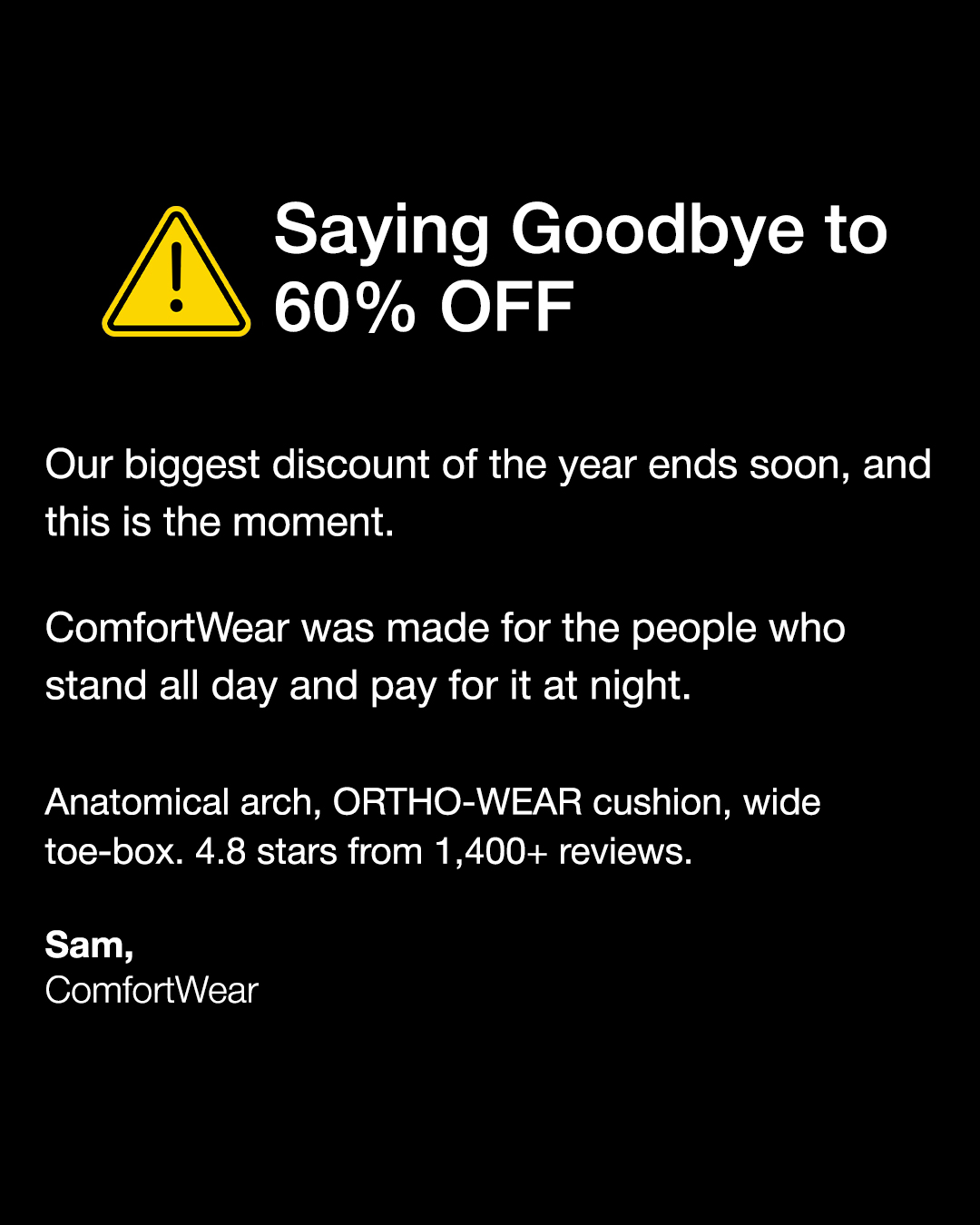 ComfortOrtho Shoes Facebook ad