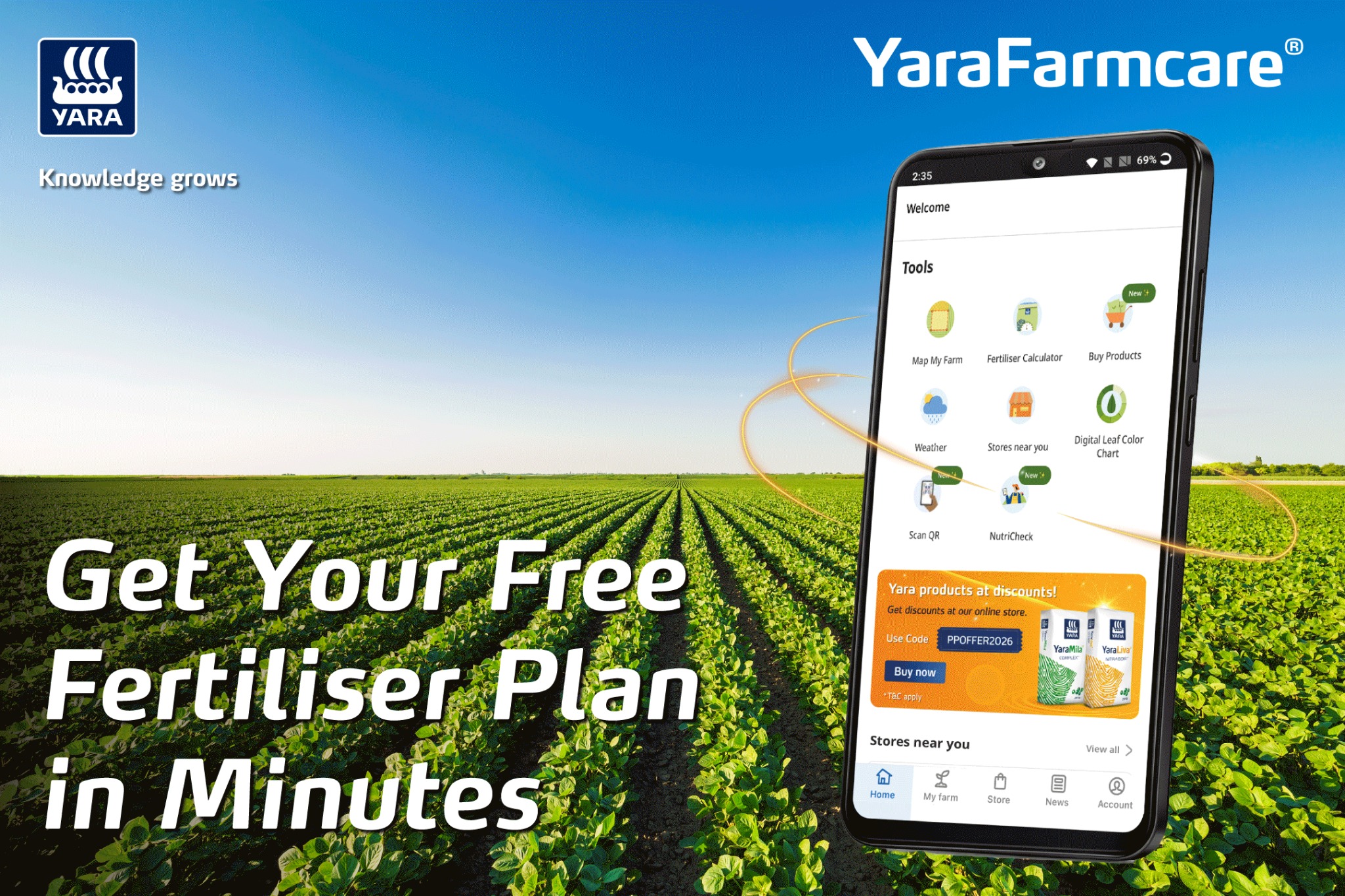 Yara India Facebook ad: Everything your farm needs, in one place.