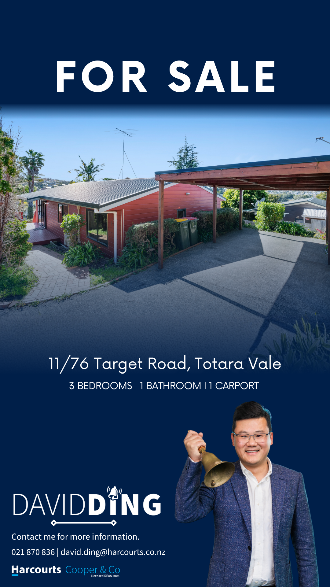 David Ding Real Estate Facebook ad: 11/76 Target Road, Totara Vale