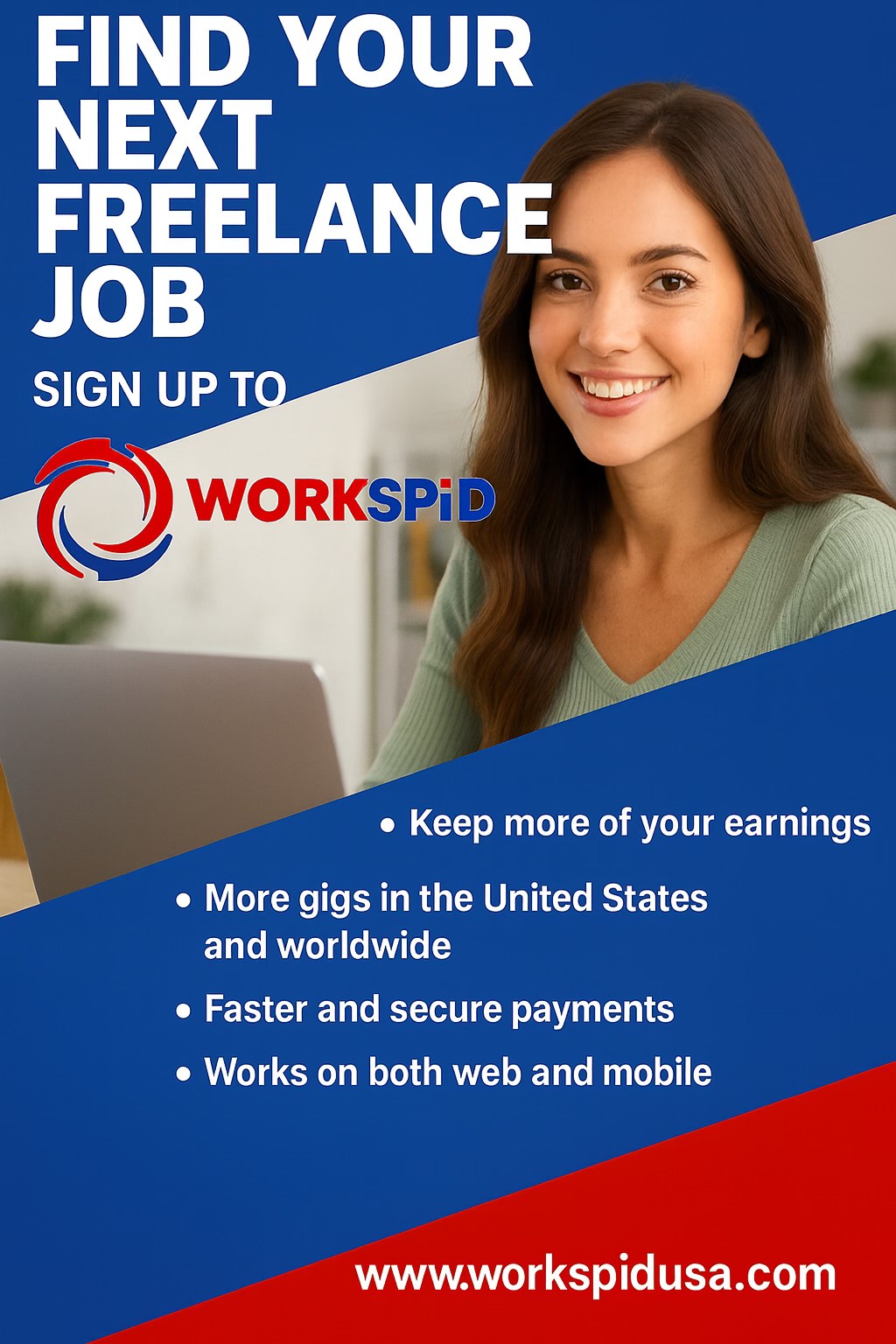 Workspid Facebook ad: Freelancers, Sign Up FREE & Get Discovered by…