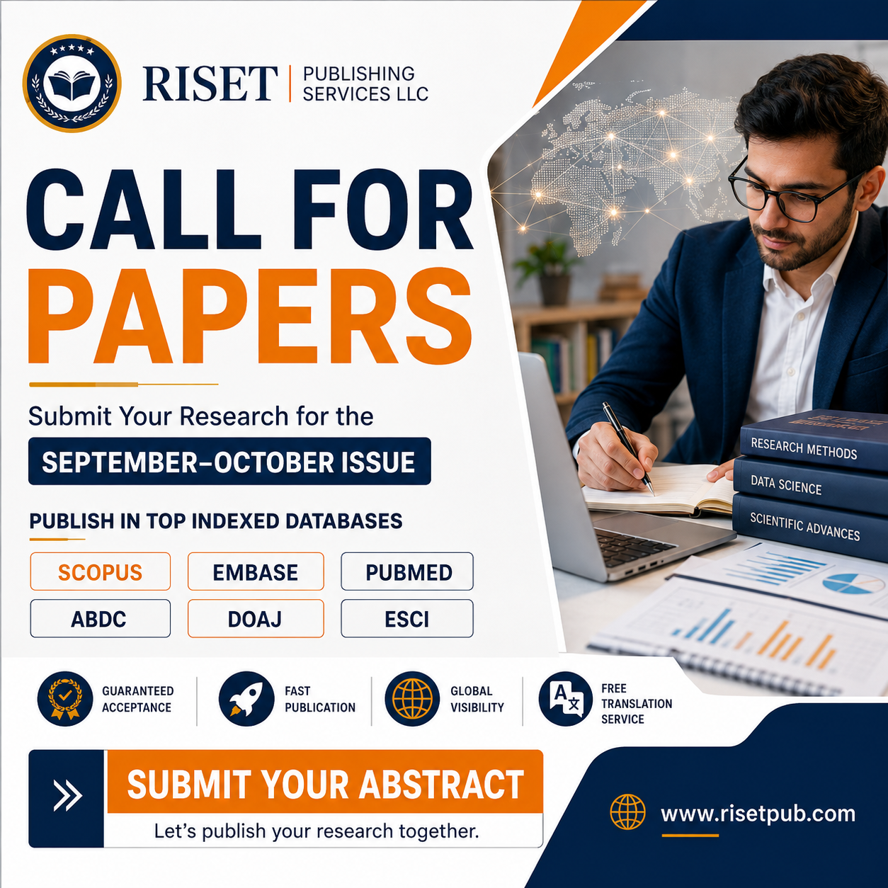 Riset Publishing Services LLC Facebook ad: Call for Papers, Submit Now
