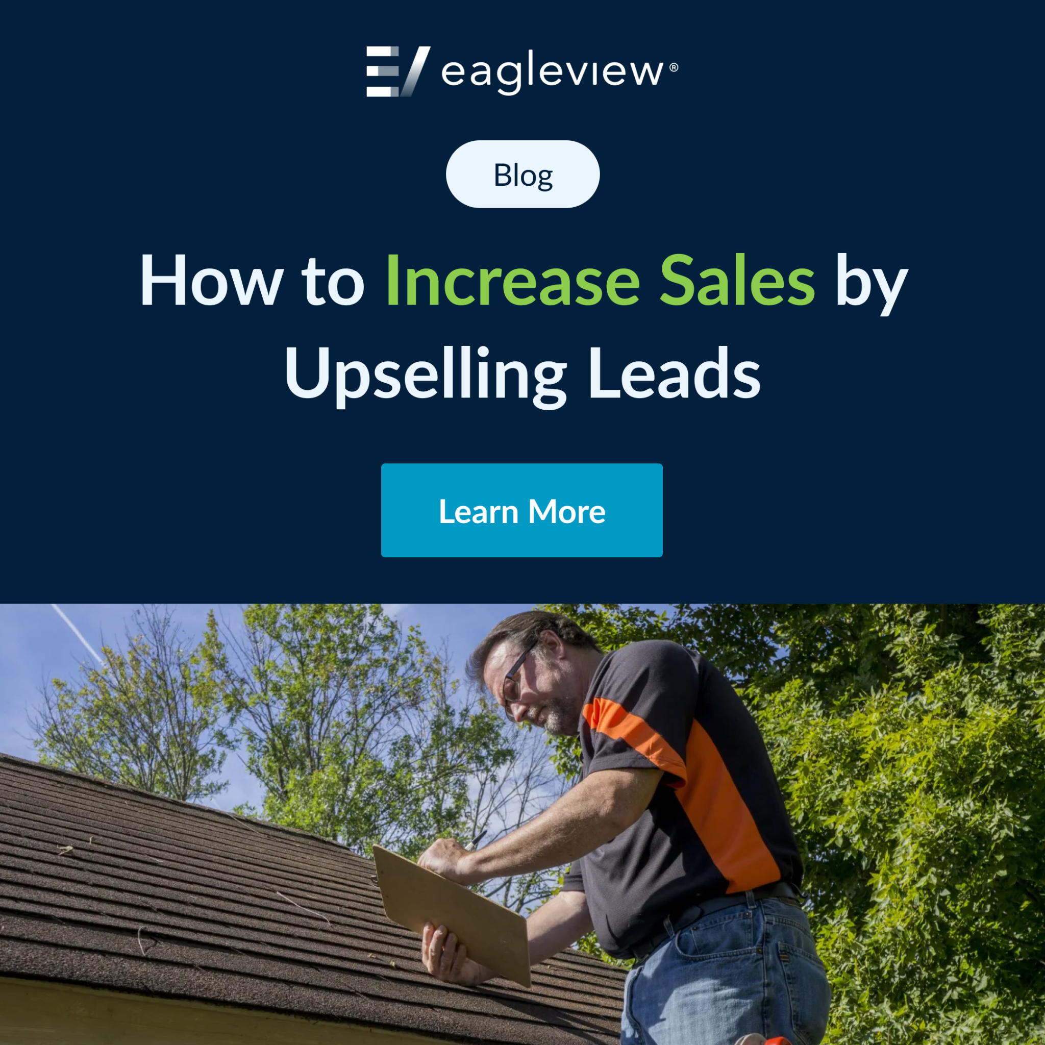 EagleView Facebook ad: How to Increase Sales by Upselling Leads