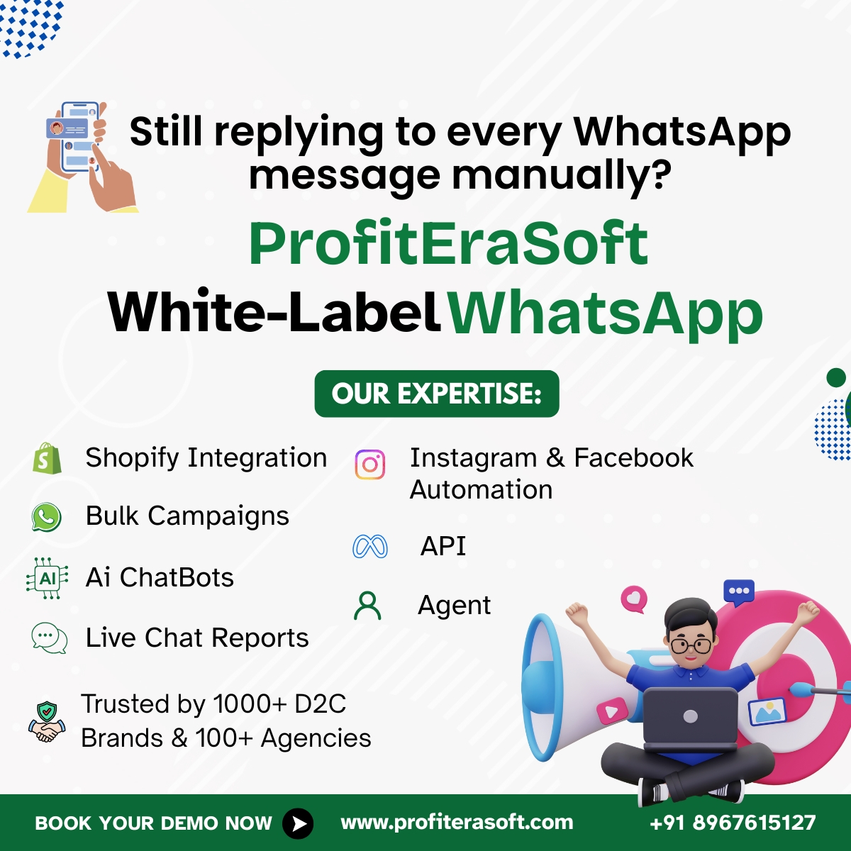 ProfitEra Software Facebook ad: Want to start a WhatsApp Marketing Agency?