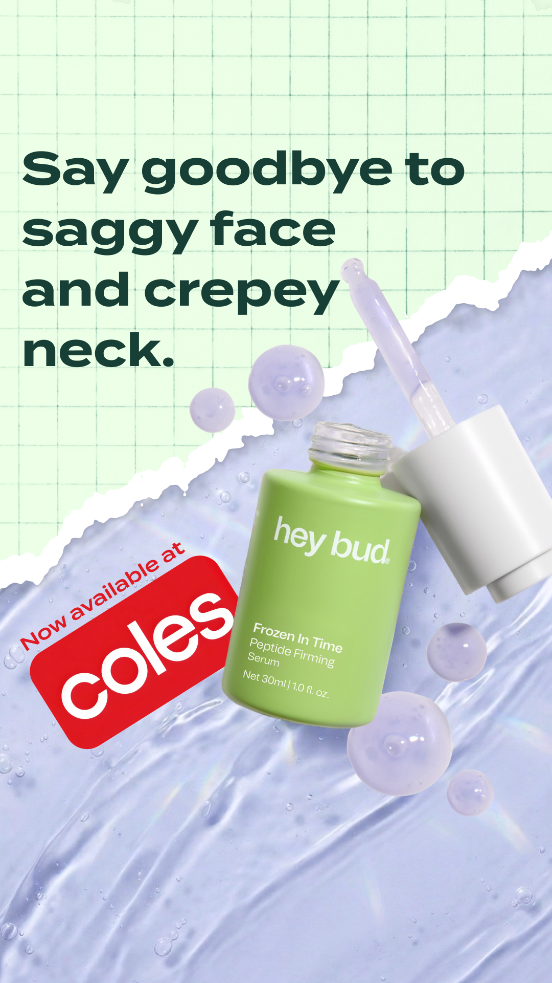 Hey Bud Skincare Facebook ad: Hey Bud Is Now in Coles.