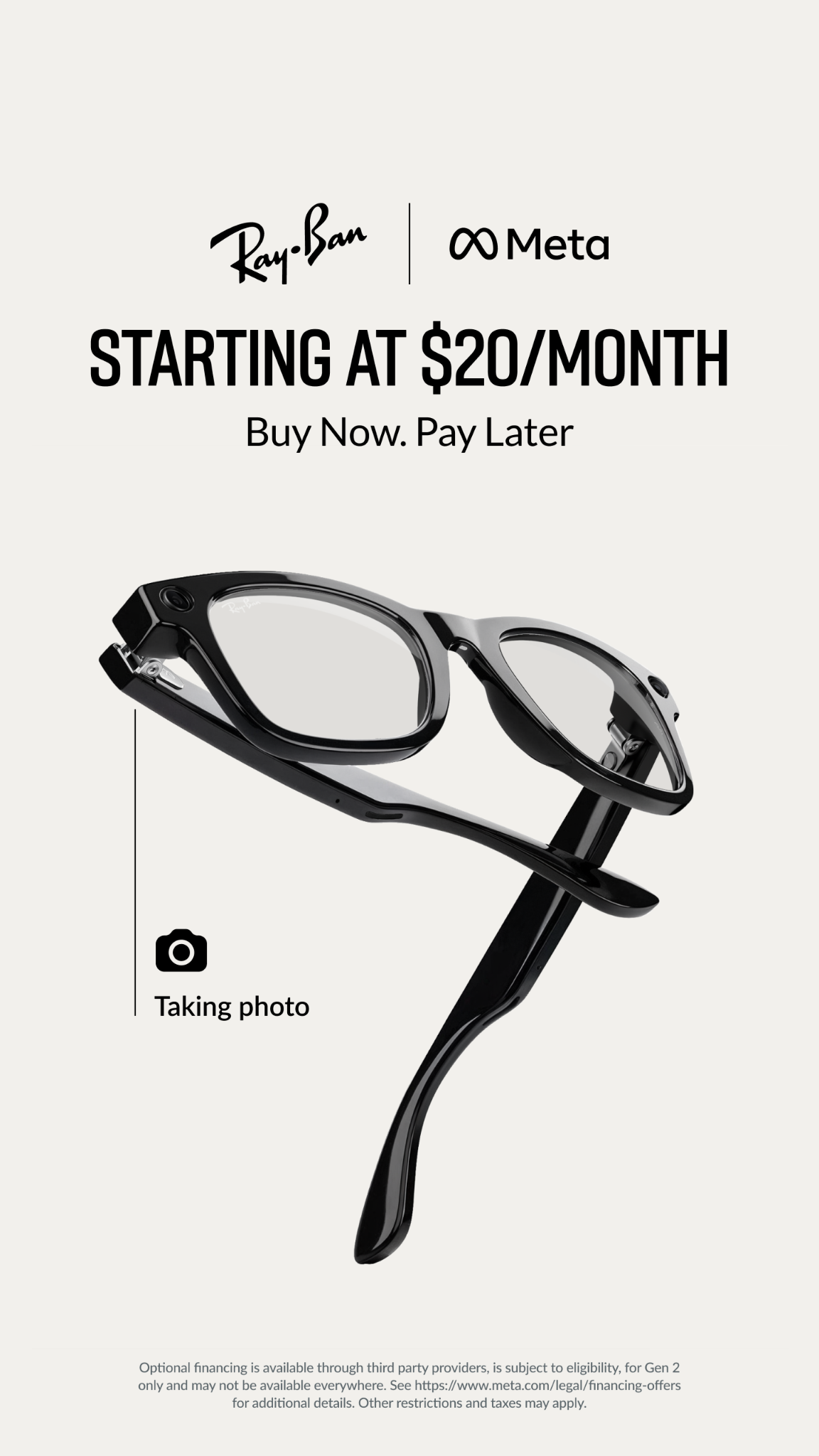 Ray-Ban Meta Facebook ad