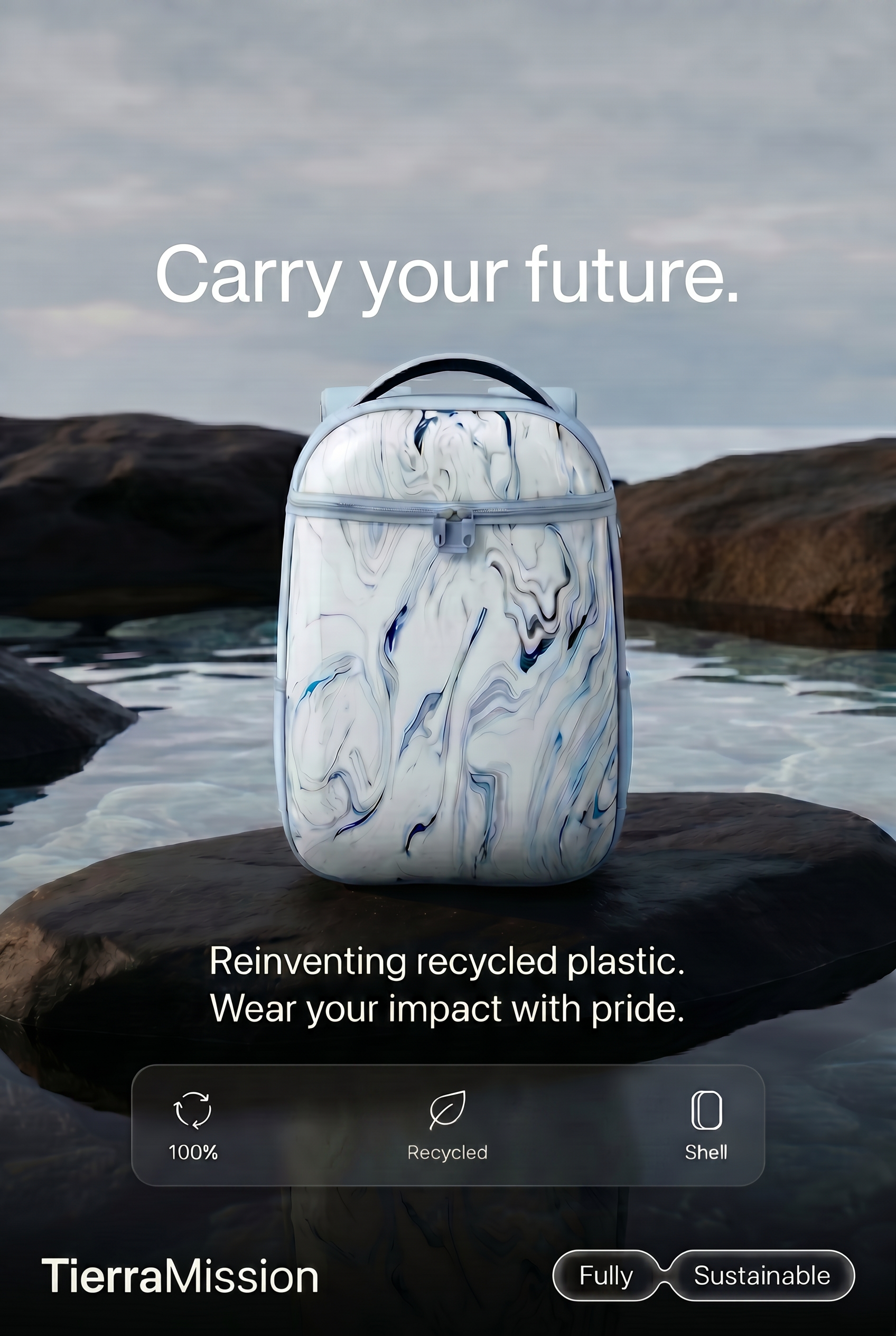 Tierra Mission Facebook ad: The Most Durable Backpack Created from Recycled Plastic