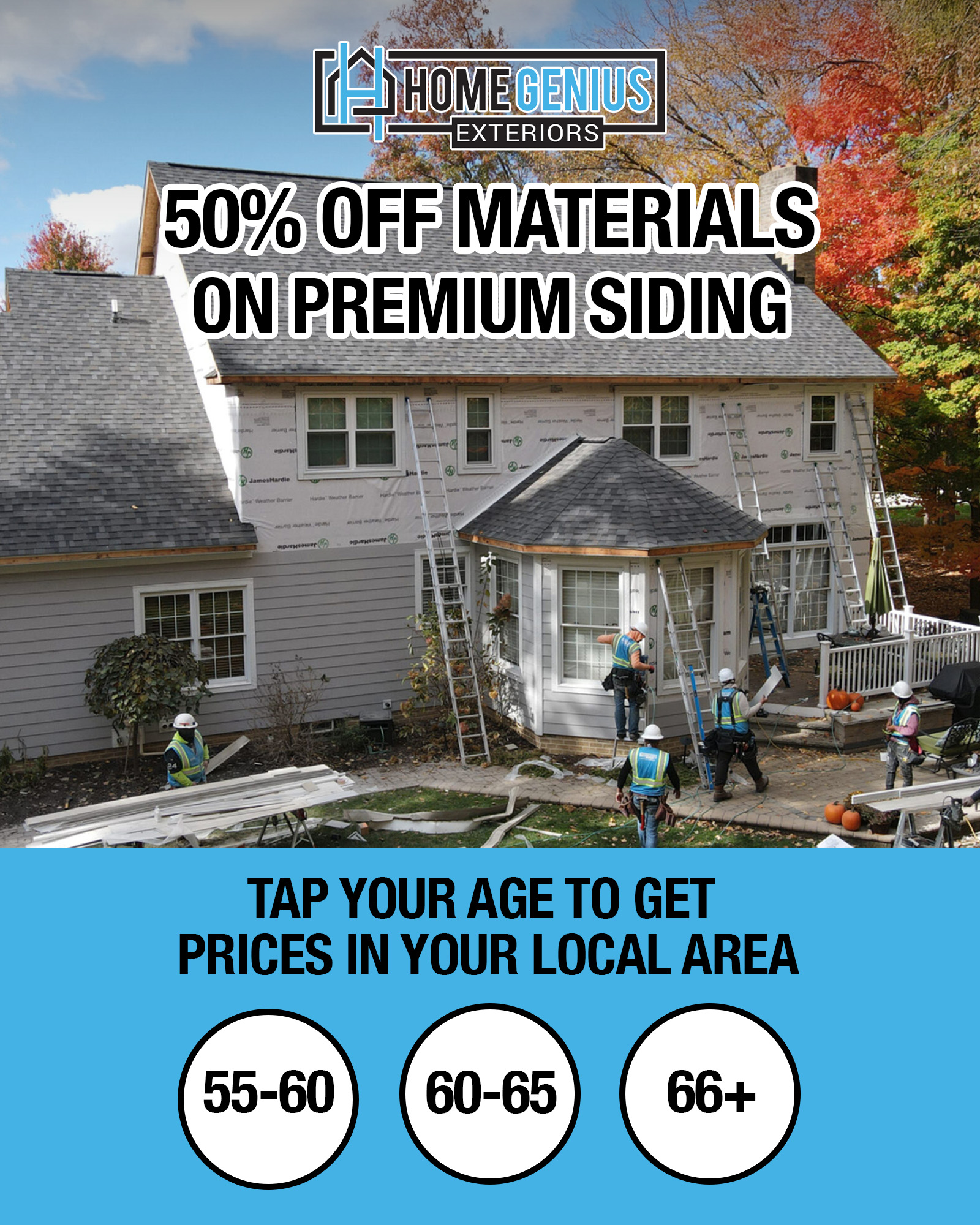 Home Genius Exteriors Facebook ad