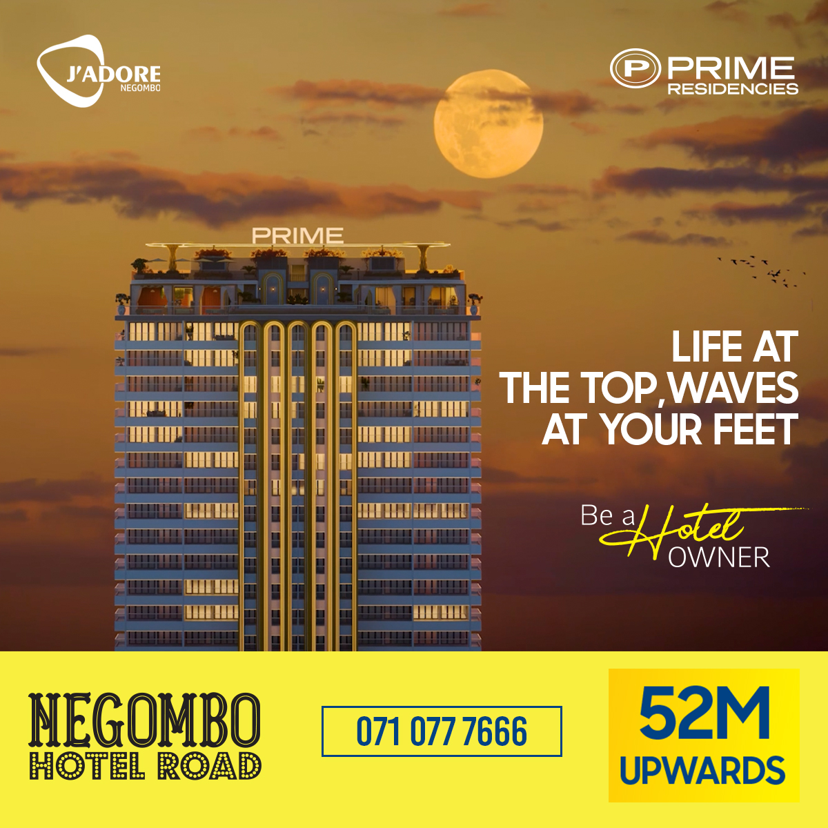 Prime Residencies Facebook ad: J'Adore Negombo, Beachfront Serviced Apartments