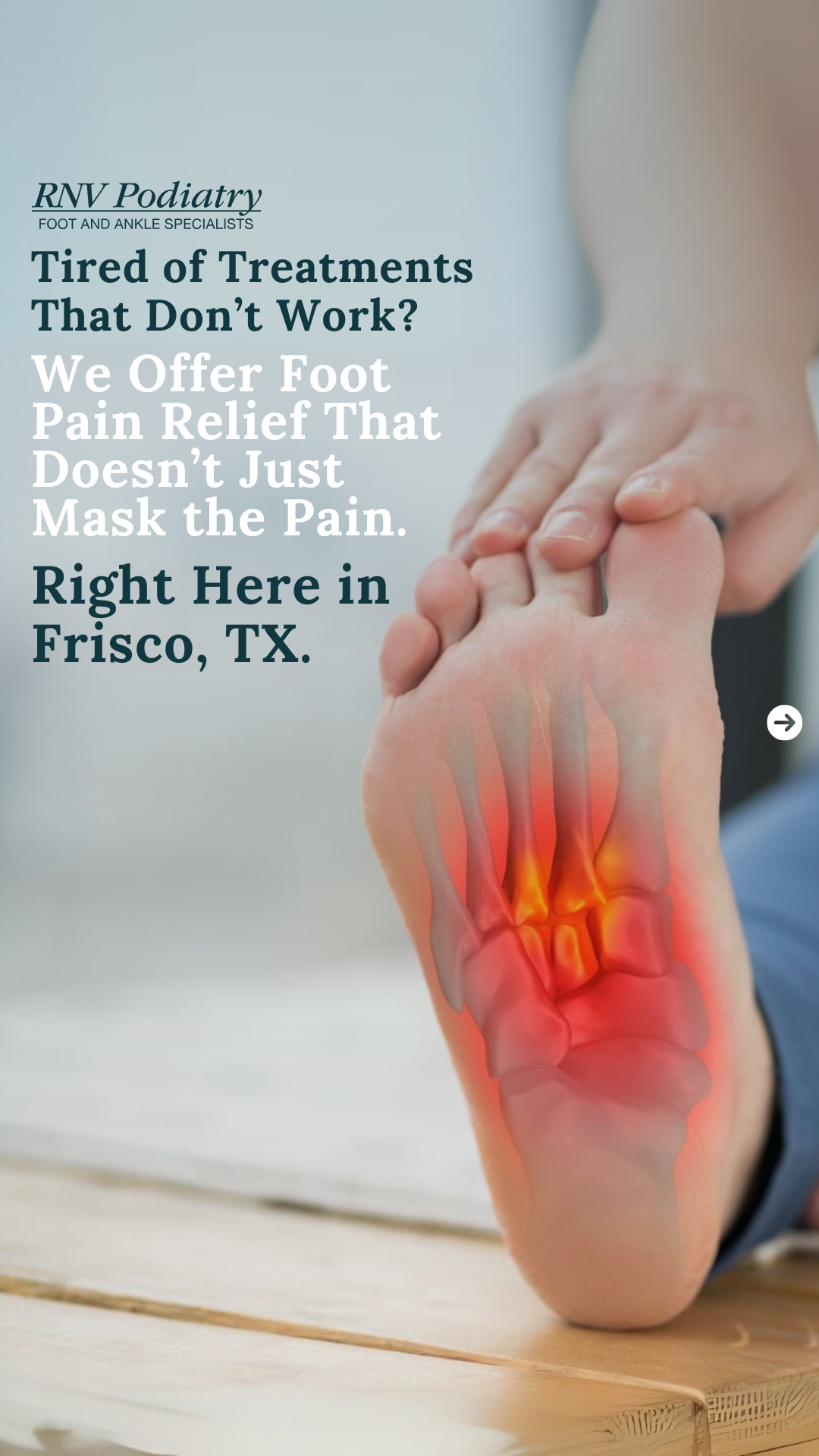 RNV Podiatry Facebook ad from Sep 16, 2025