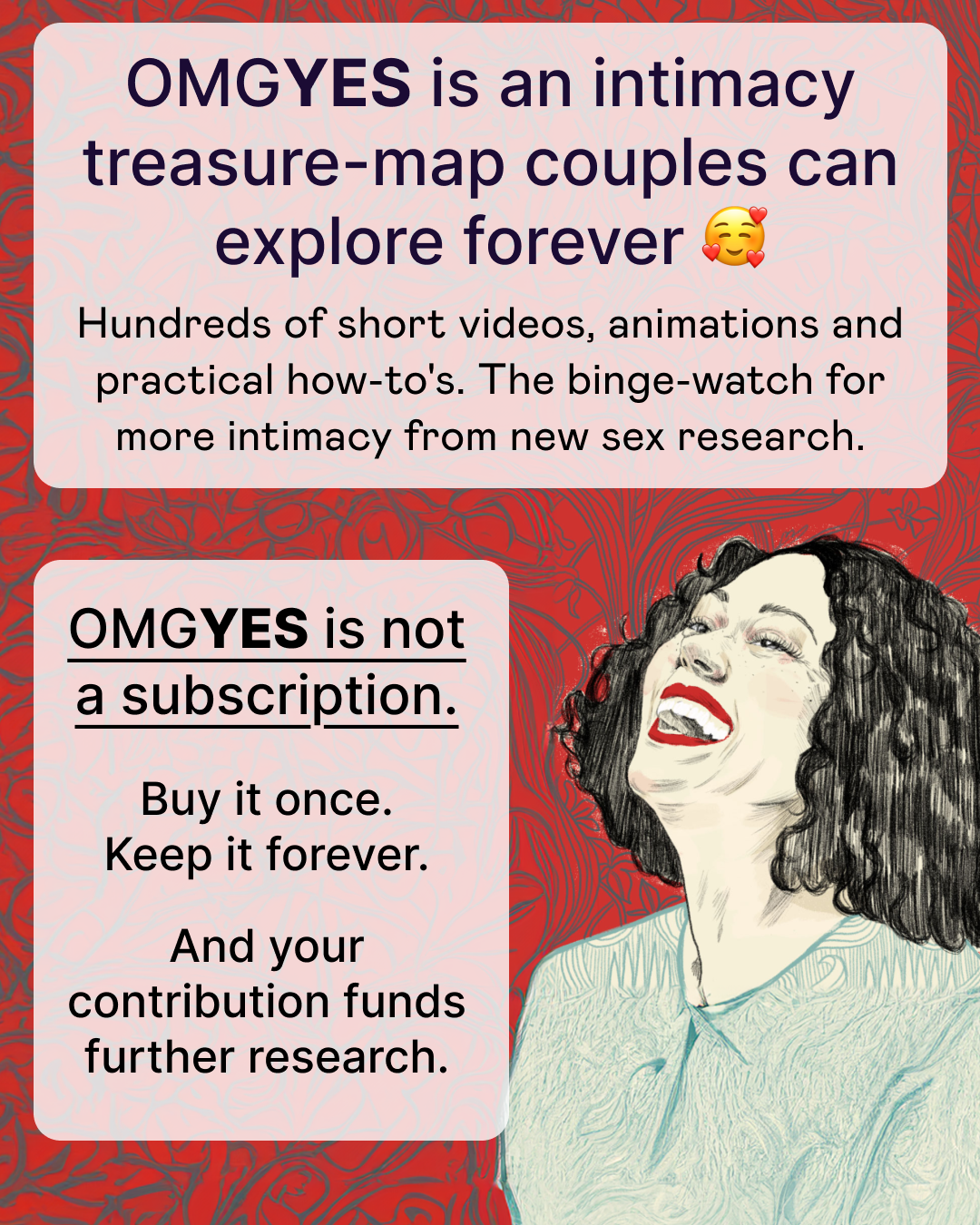 OMGYES Facebook ad: Get The Binge-Watch for More Intimacy
