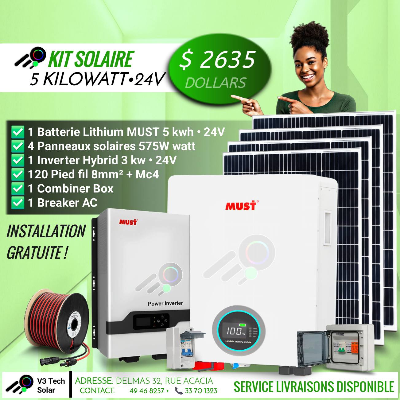 V3 Tech Solar Facebook ad: Ayiti nan mondyal!