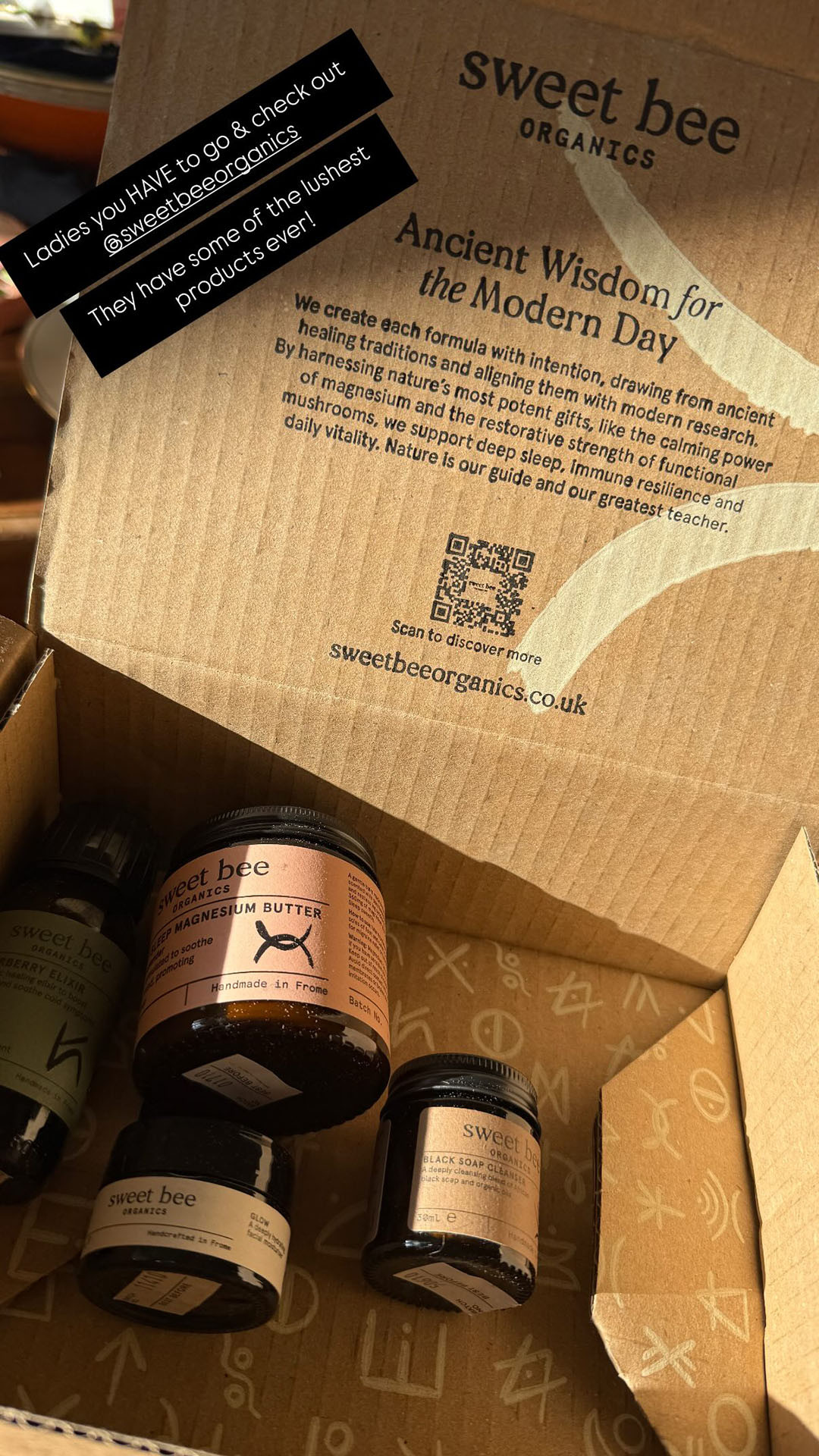 Sweet Bee Organics Facebook ad