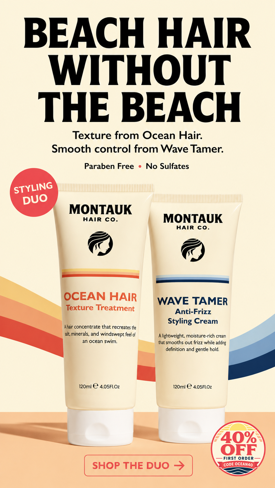 Montauk Hair Co Facebook ad from Jun 9, 2026