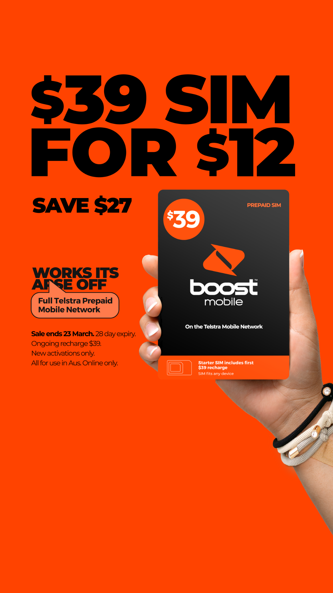 Boost Mobile Australia Facebook ad from Mar 2, 2026