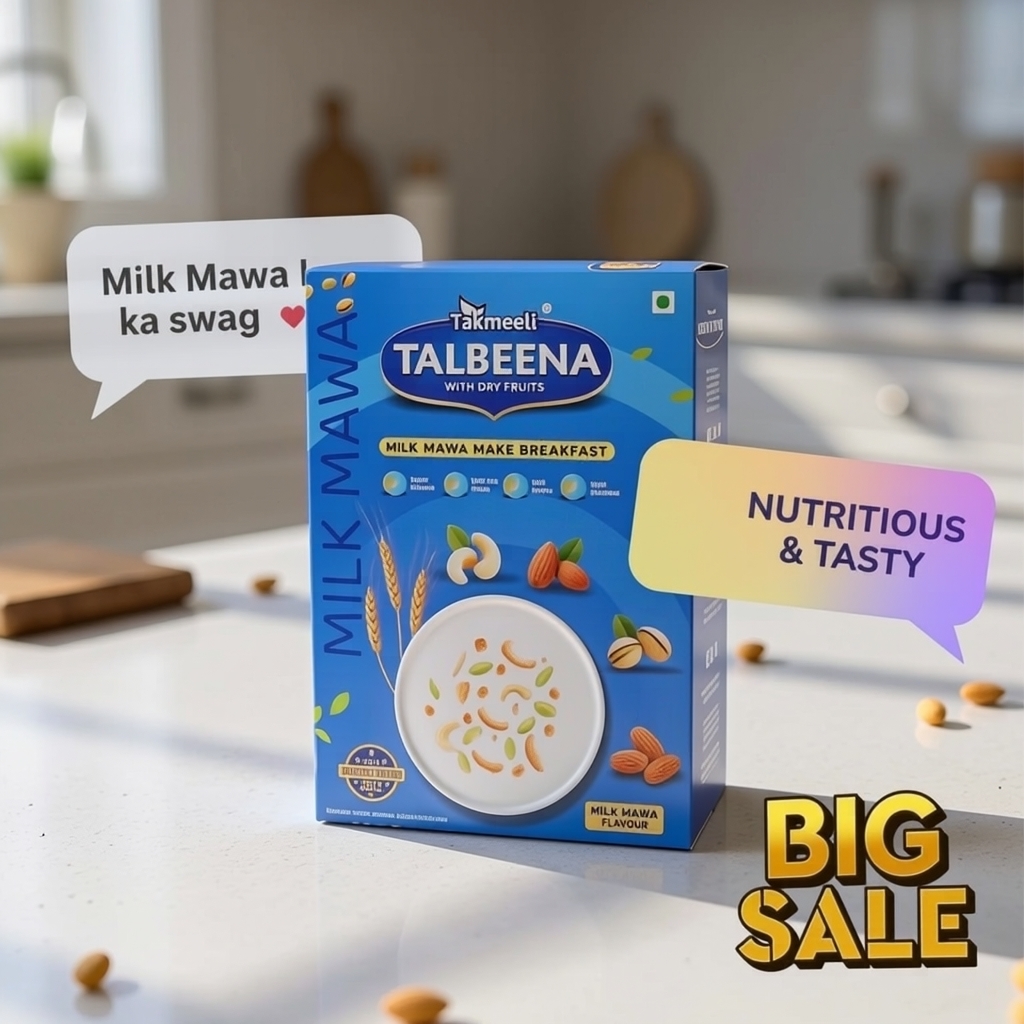 Mukhlis Facebook ad: Sunnah Inspired Talbeena Healthy Breakfast, Sunnah Style…