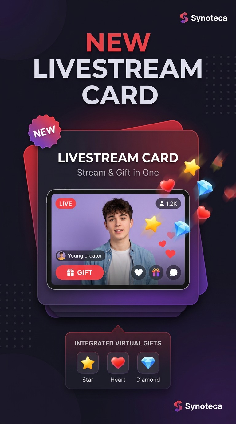 Synoteca Facebook ad: Go Live. Connect.