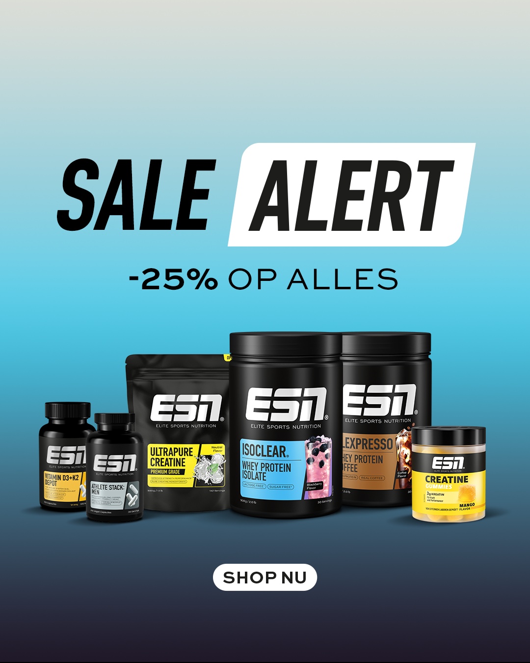 ESN Facebook ad: Favorieten -25%