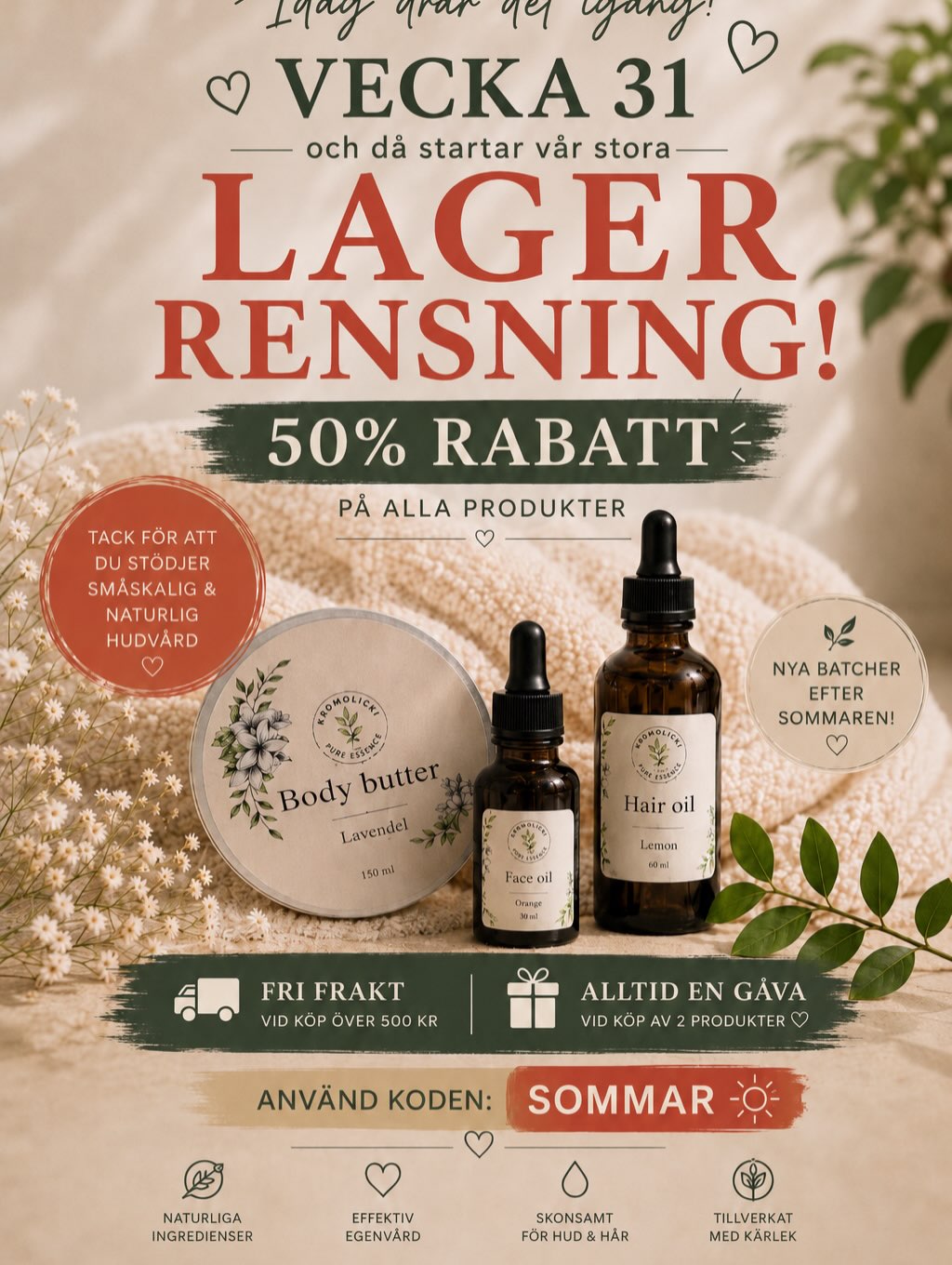 KromolickiPureessence Facebook ad: IDAG ÄR DET DAGS!