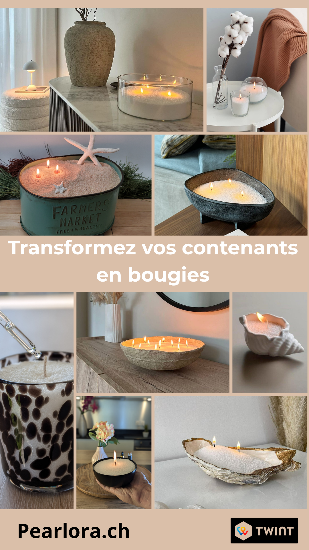 Pearlora Suisse Facebook ad: Bougie en perles de cire