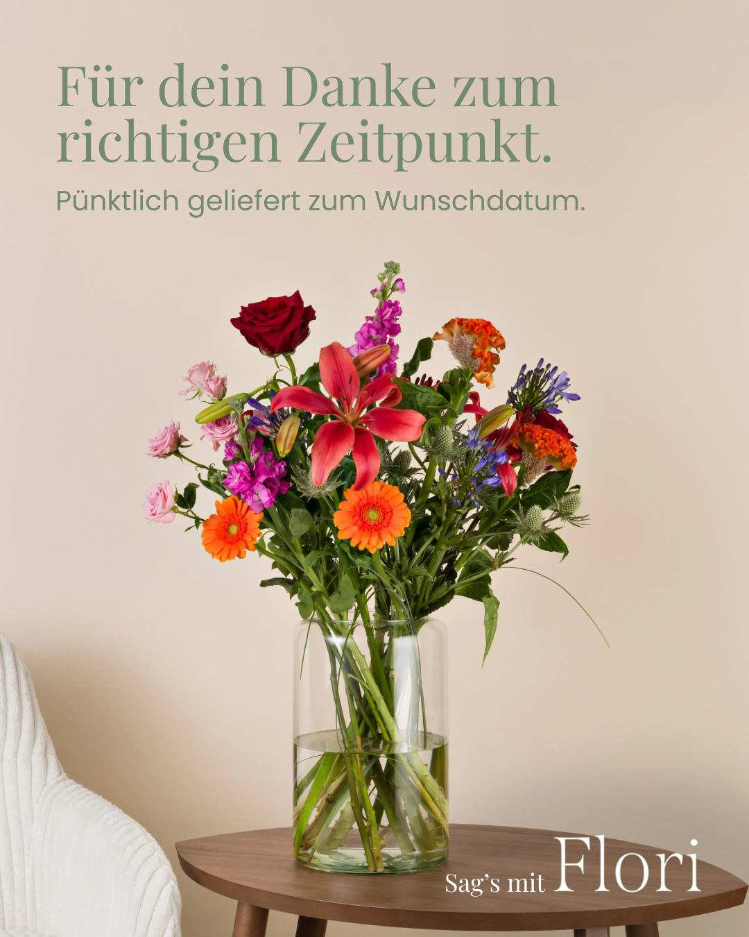 Flori.at Facebook ad: Jetzt 10% Rabatt mit Code FLORI10