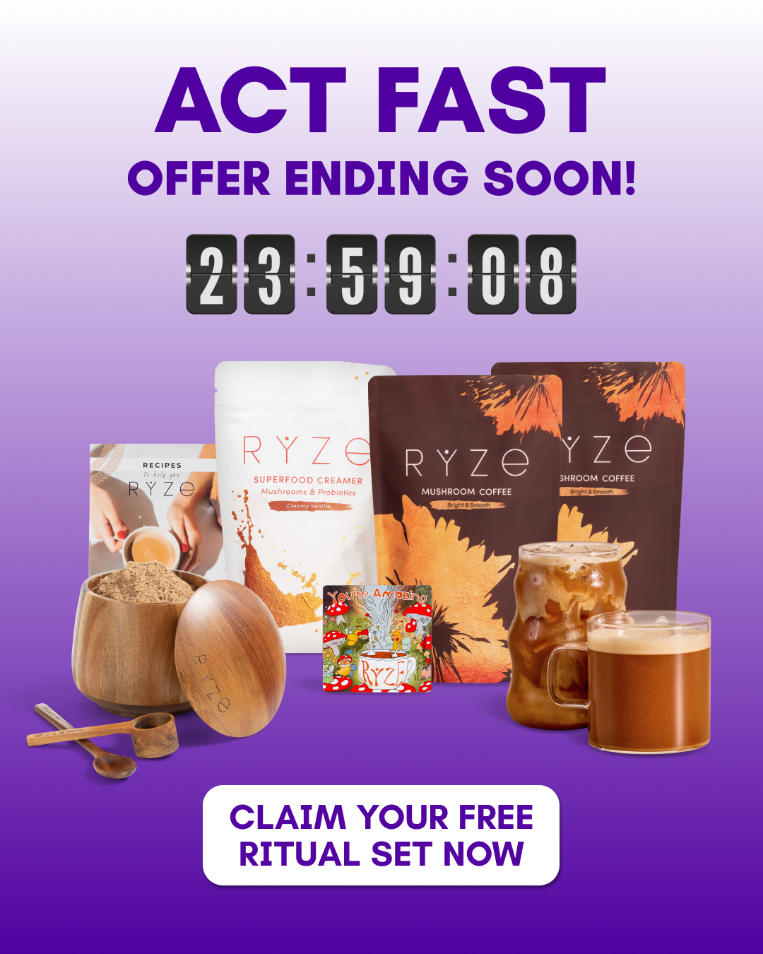 RYZE Superfoods Facebook ad