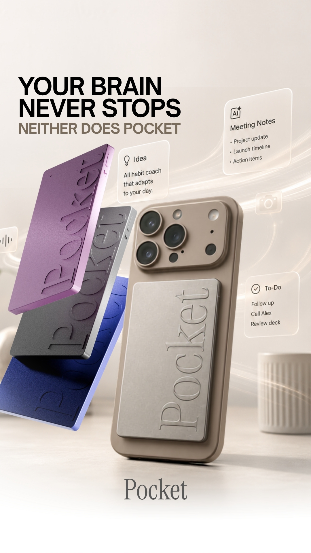 Pocket AI Facebook ad: Summer Sale: Best AI Notetaker