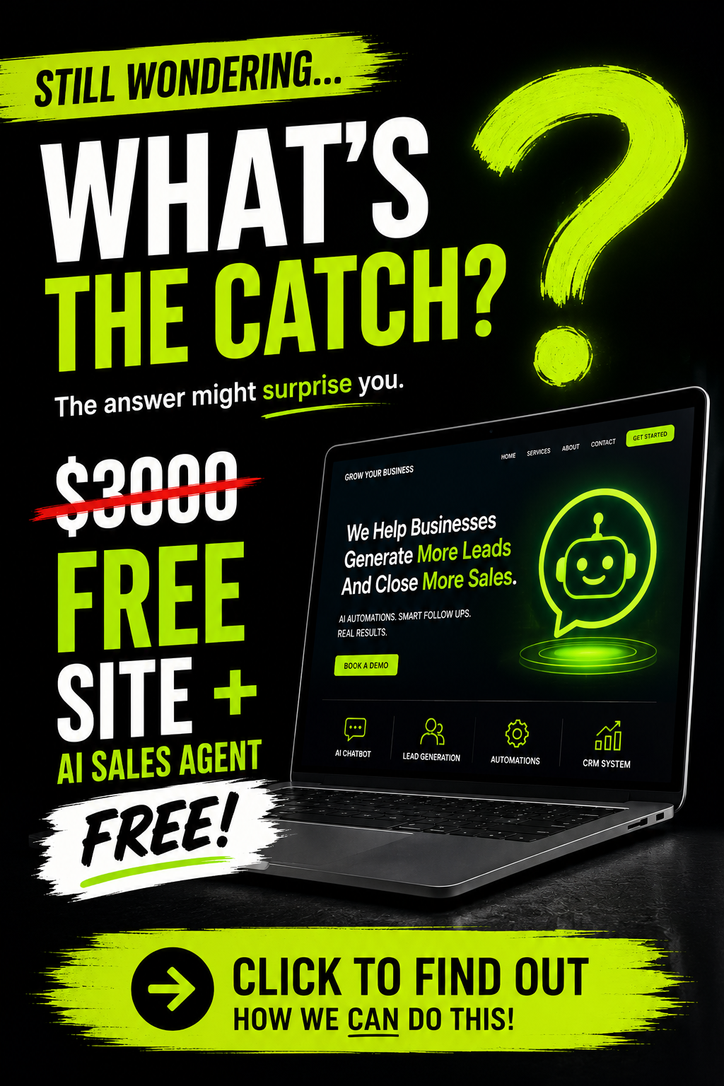 Digital Junkies Facebook ad: Free website + AI Sales Agent?