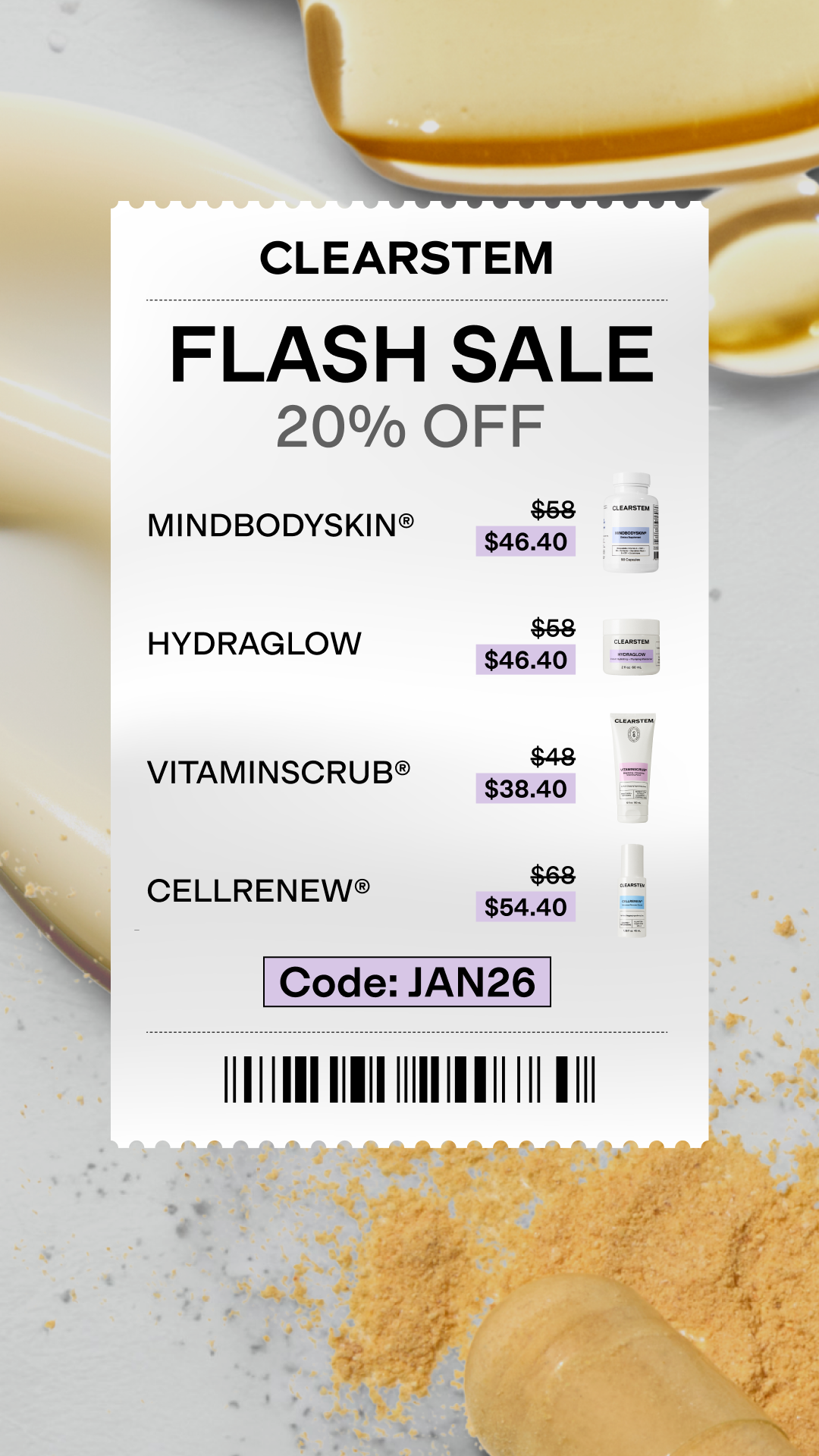 CLEARSTEM Skincare Facebook ad