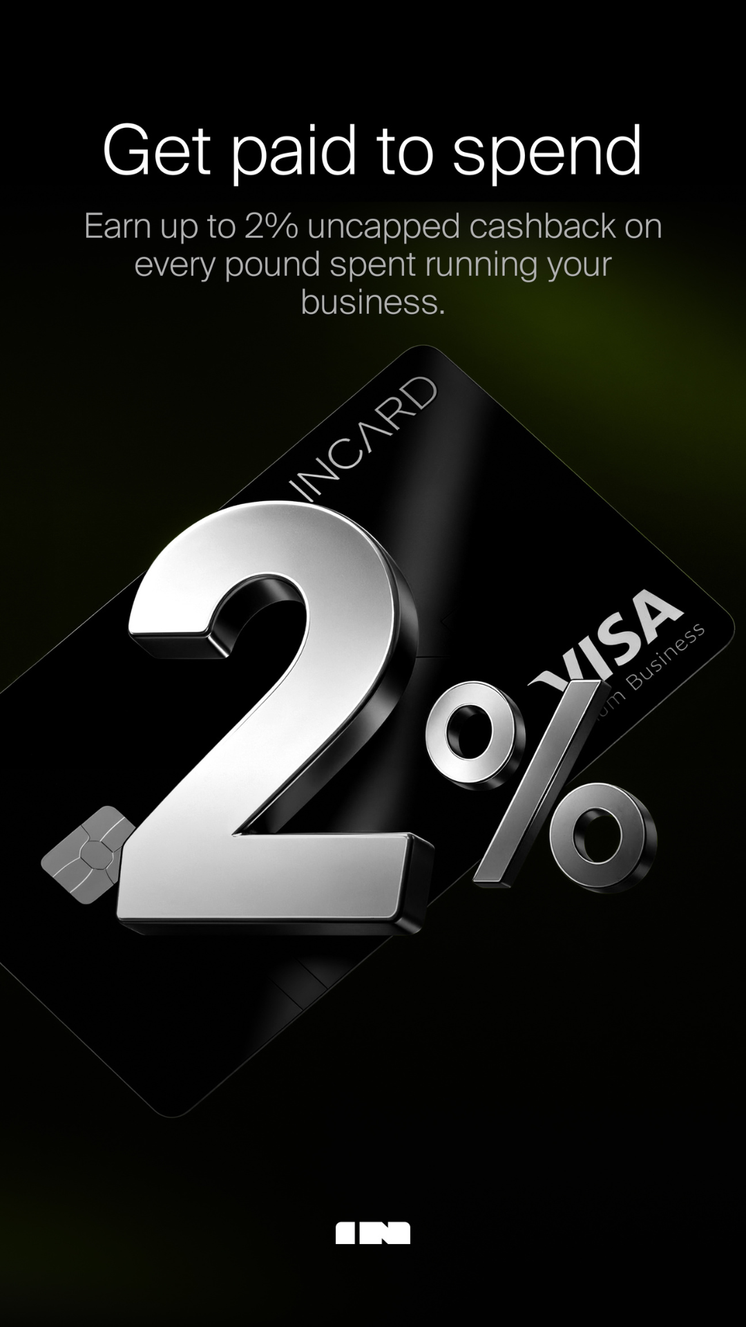 Incard Facebook ad: Get paid to spend from day one.
