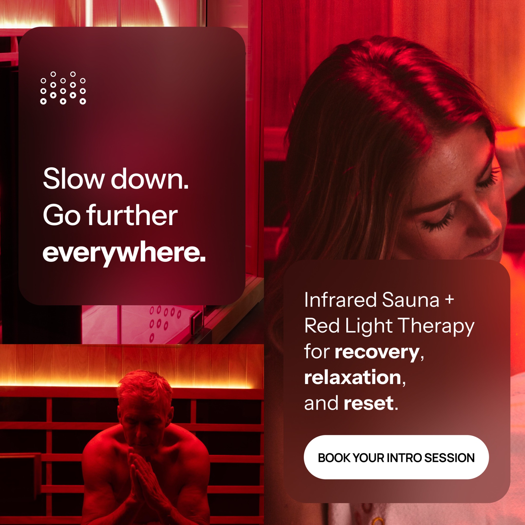Perspire Sauna Studio Heritage Harbour Facebook ad: Reserve Your Private Sauna