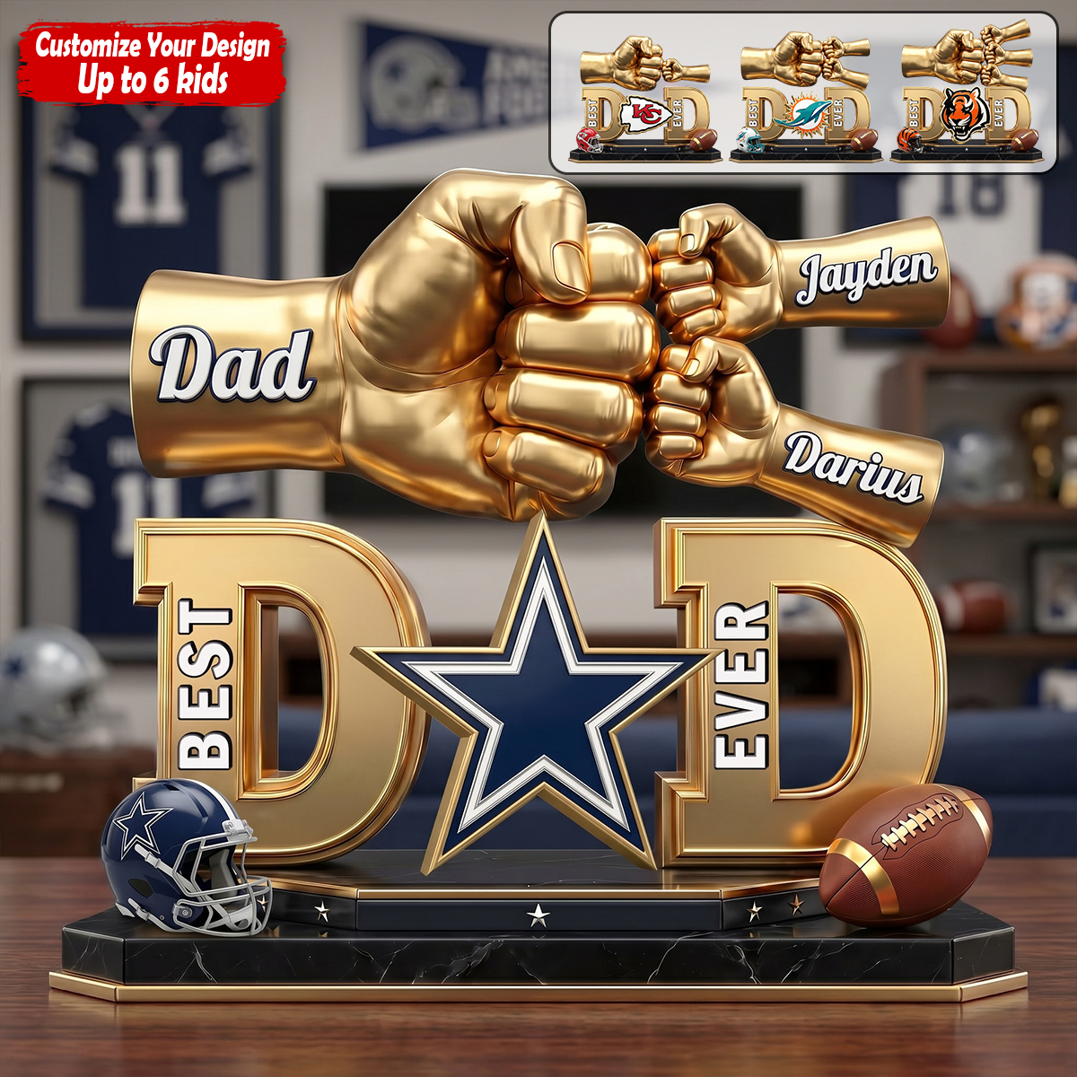 All About Sports Facebook ad: Champion Dad & Fist Bump Acrylic Plaque Personalized Gifts…