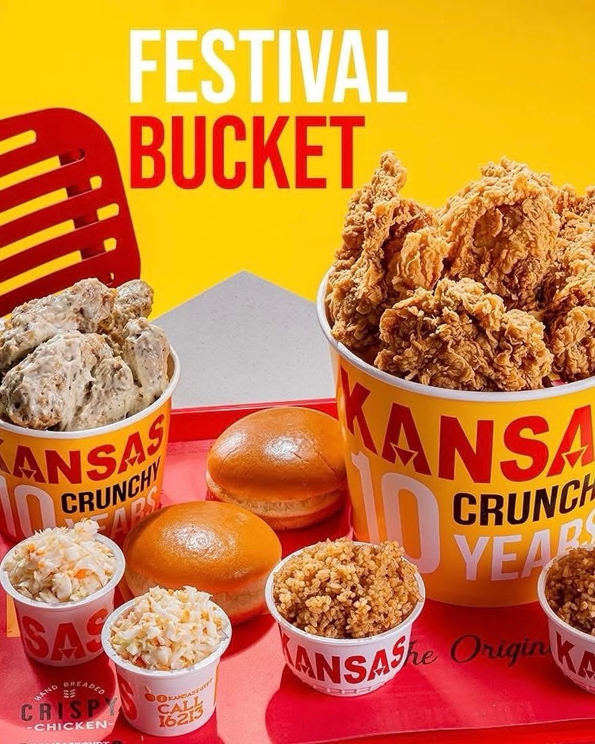 KANSAS FRIED CHICKEN EGYPT Facebook ad: ٦ دجاج + ٦ وينجز FREE