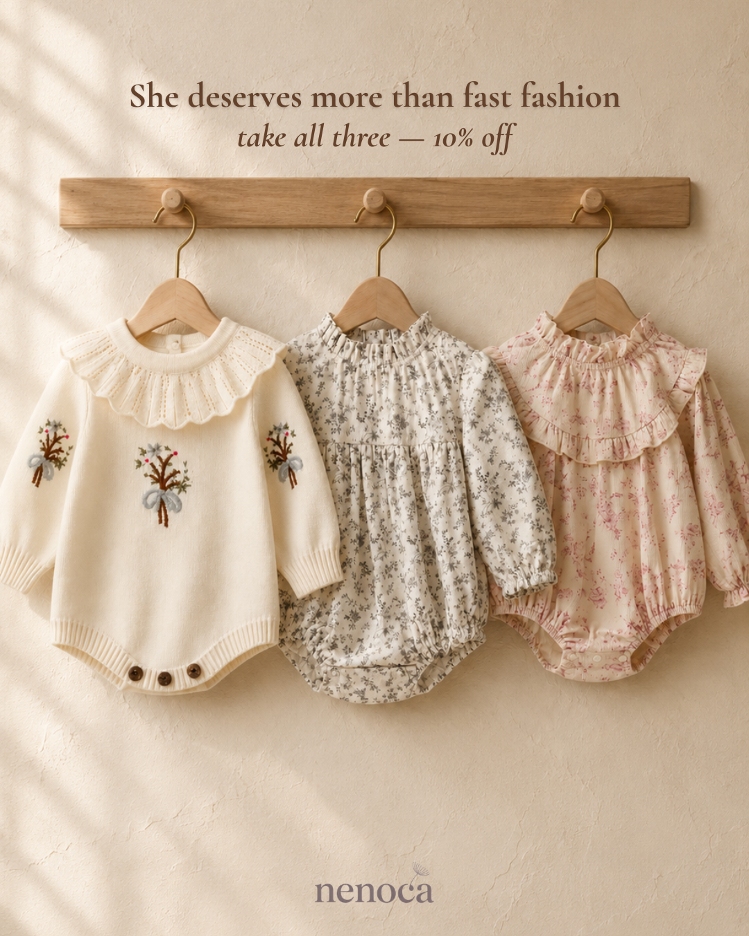 Nenoca Facebook ad: Take all three, 10% off